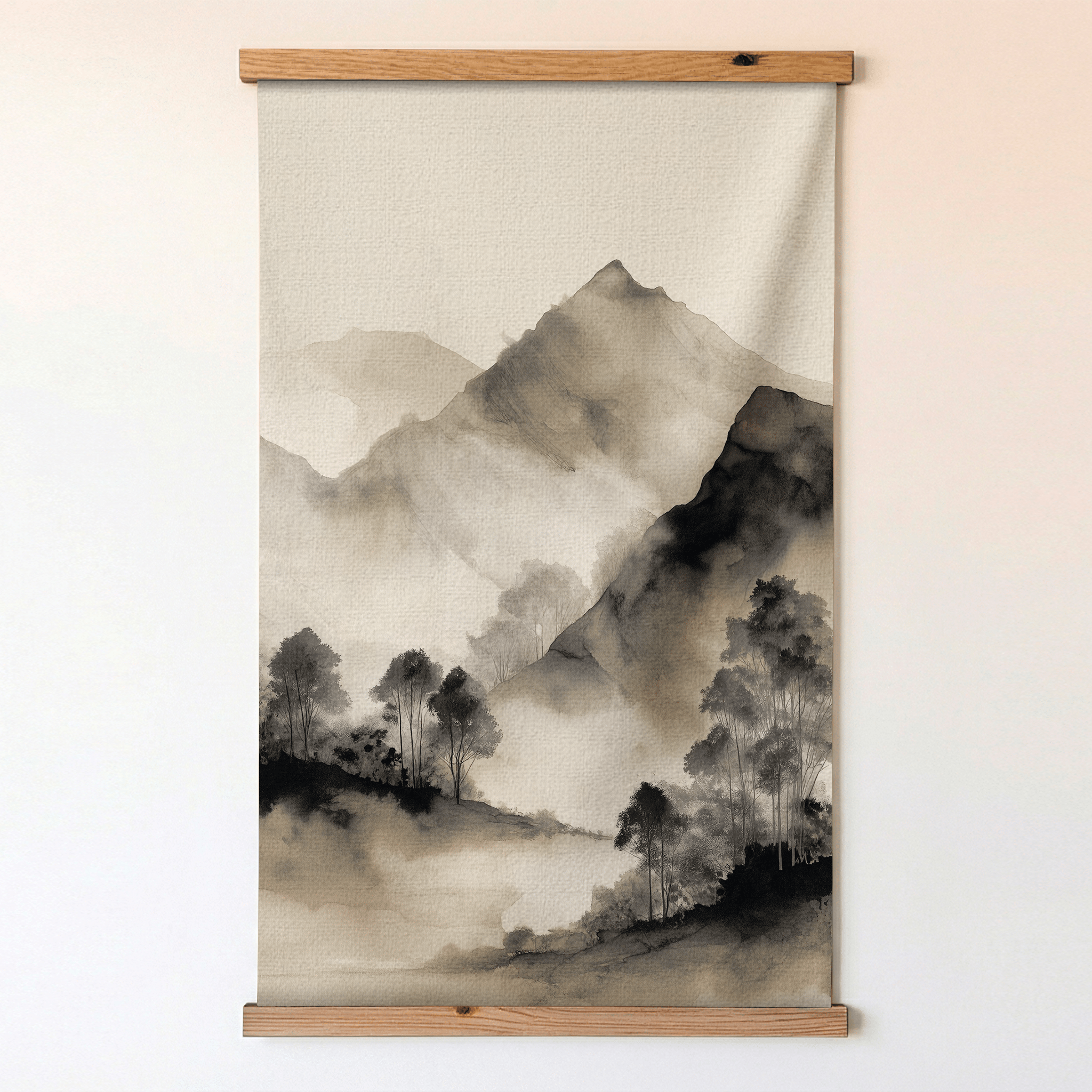Mist and Ridge - Tapestry - Painted Paper