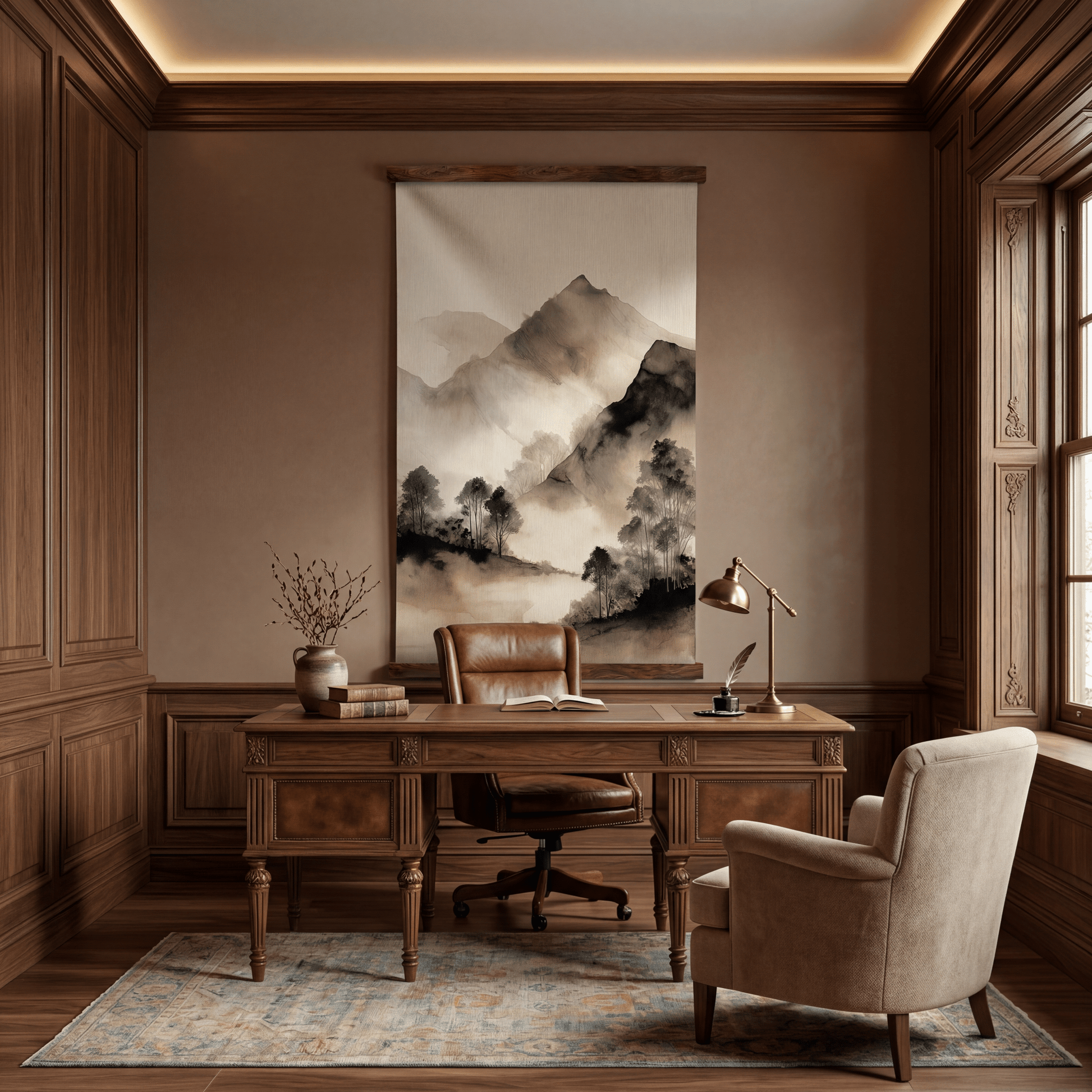 Mist and Ridge - Tapestry - Painted Paper