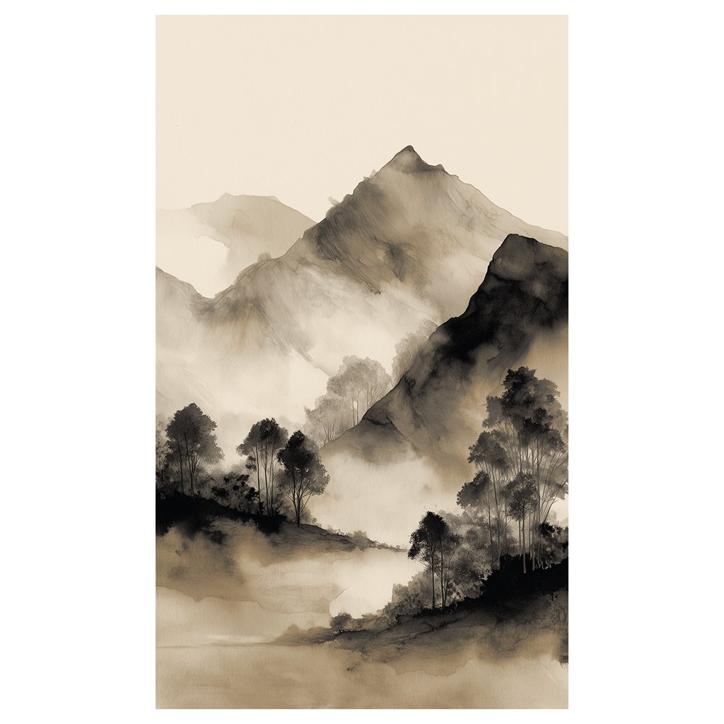 Mist and Ridge - Tapestry - Painted Paper