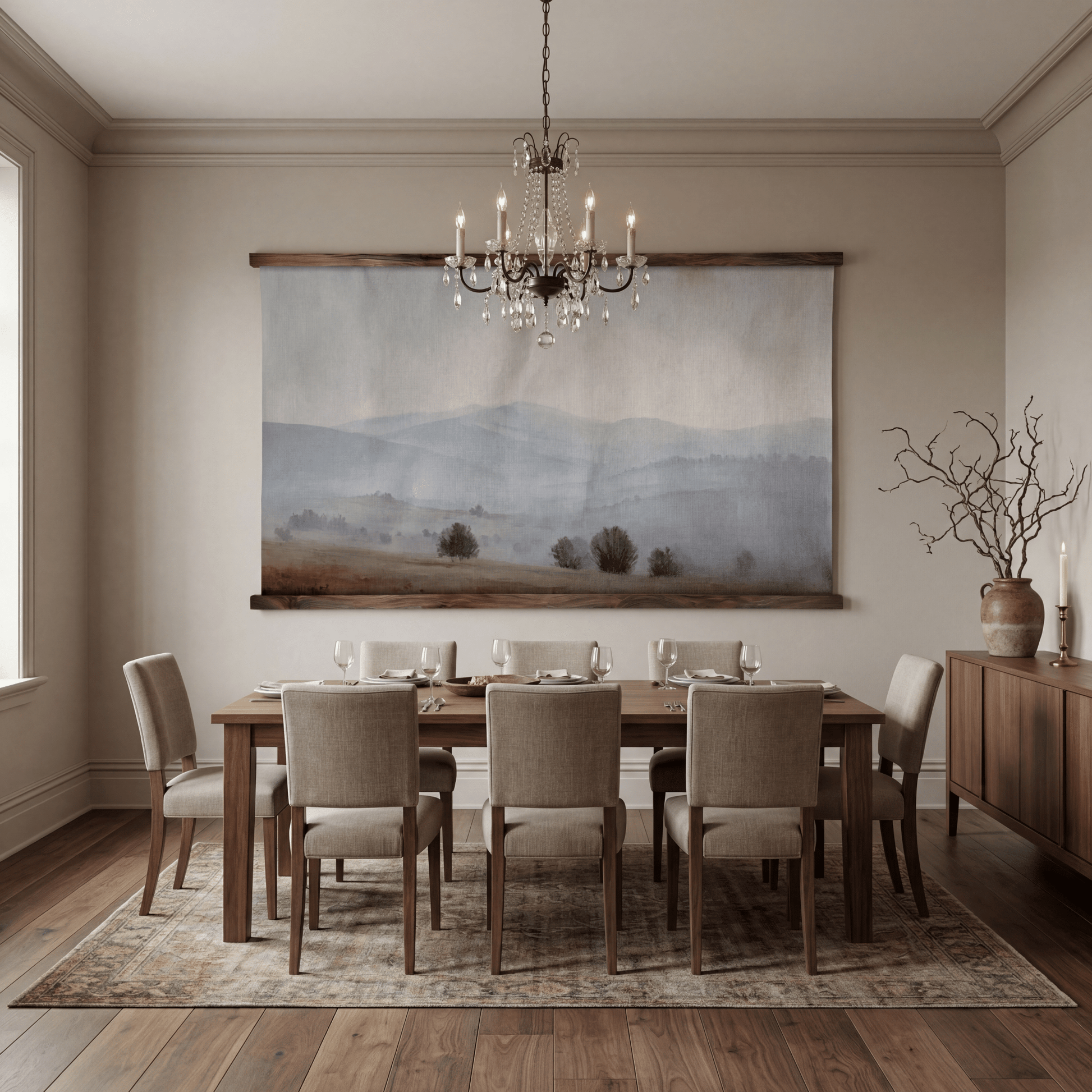 Misty Mountains - Tapestry - Painted Paper