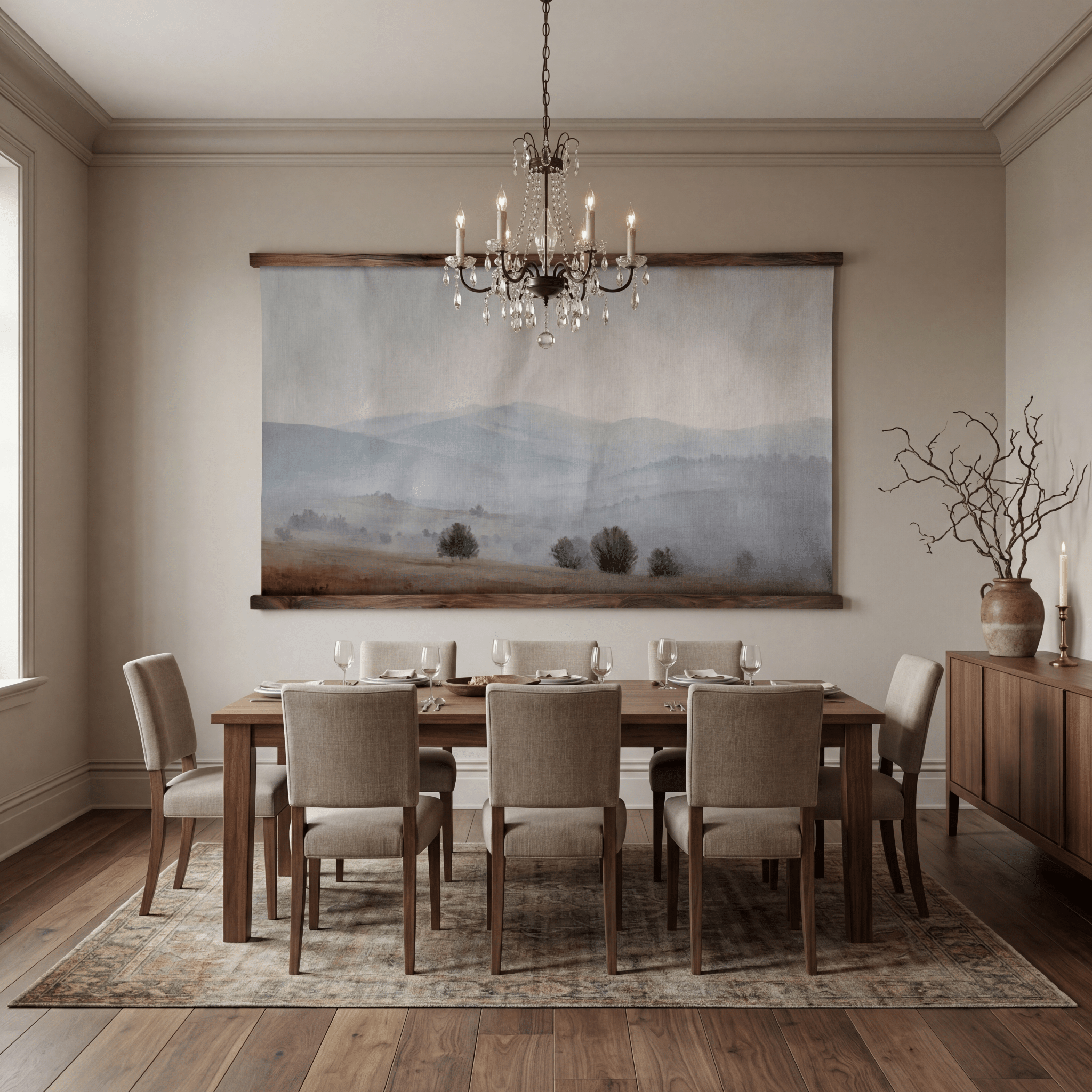 Misty Mountains - Tapestry - Painted Paper