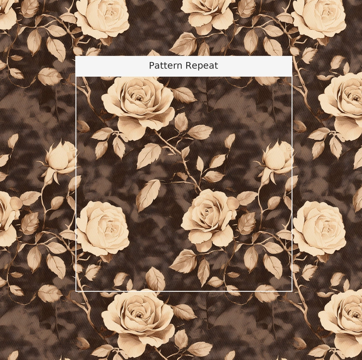 Mocha Magnolia - Fabric - Painted Paper