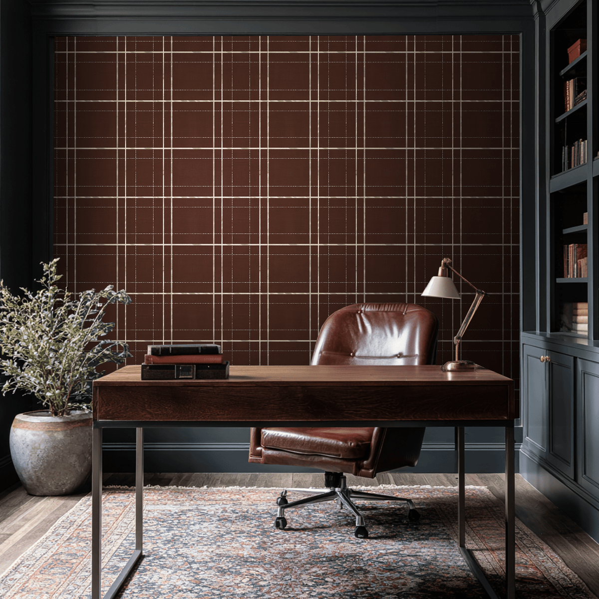 Mocha Tartan Wallpaper - Painted Paper