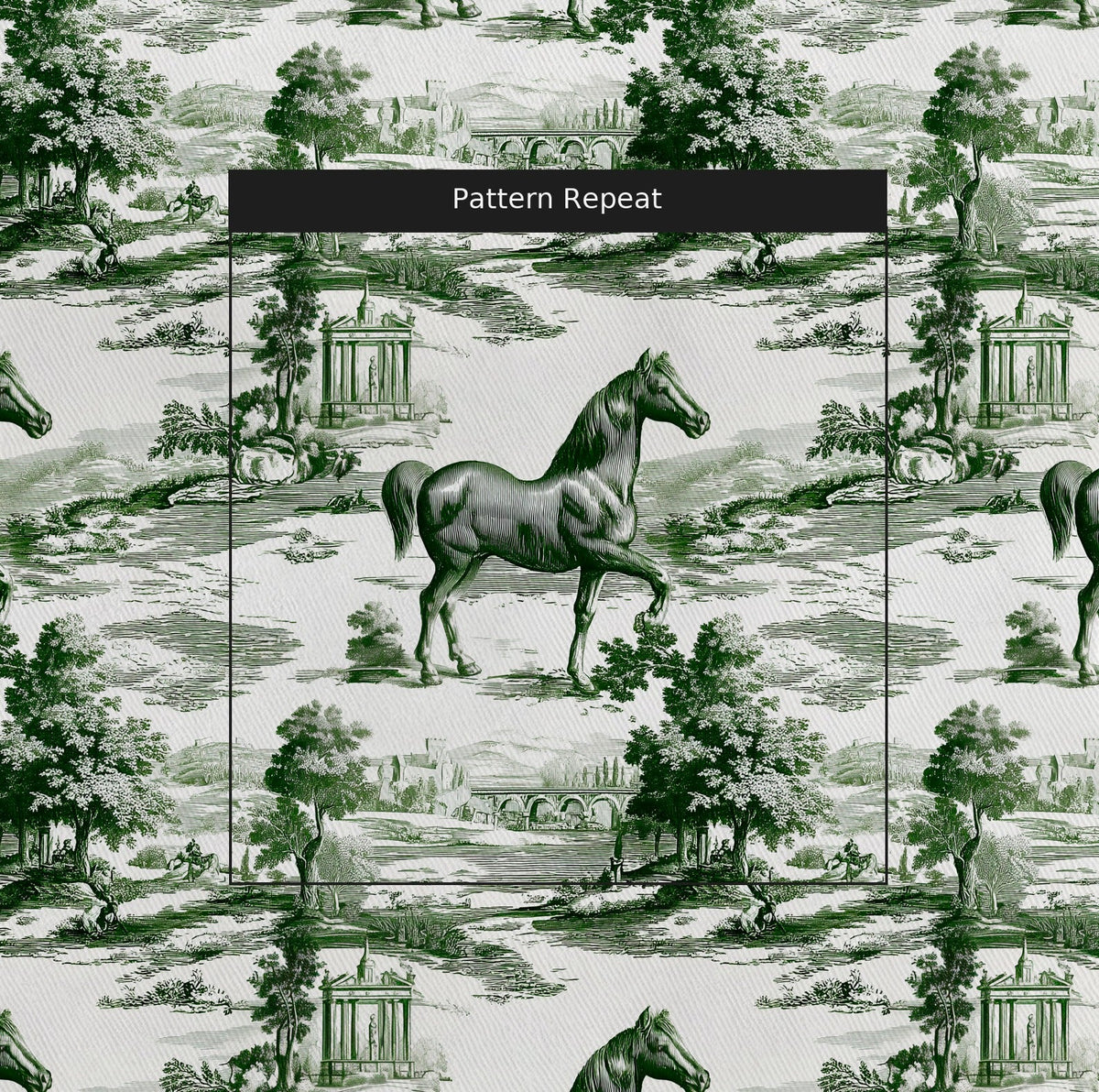 Money Horse Toile - Fabric - Painted Paper