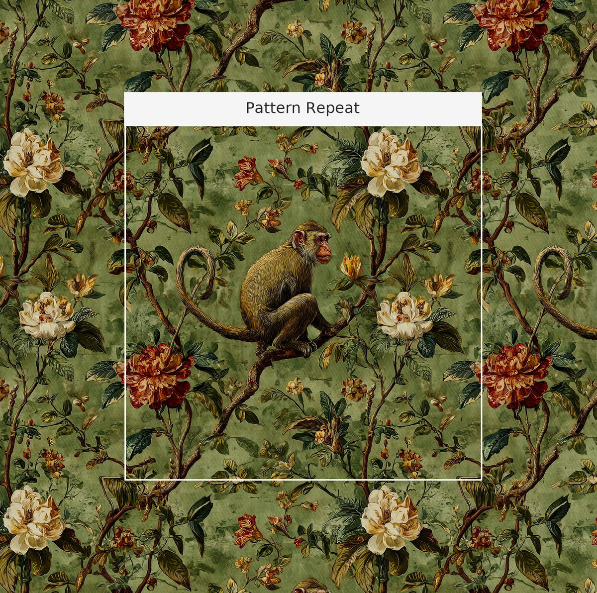 Monkey Business - Fabric - Painted Paper