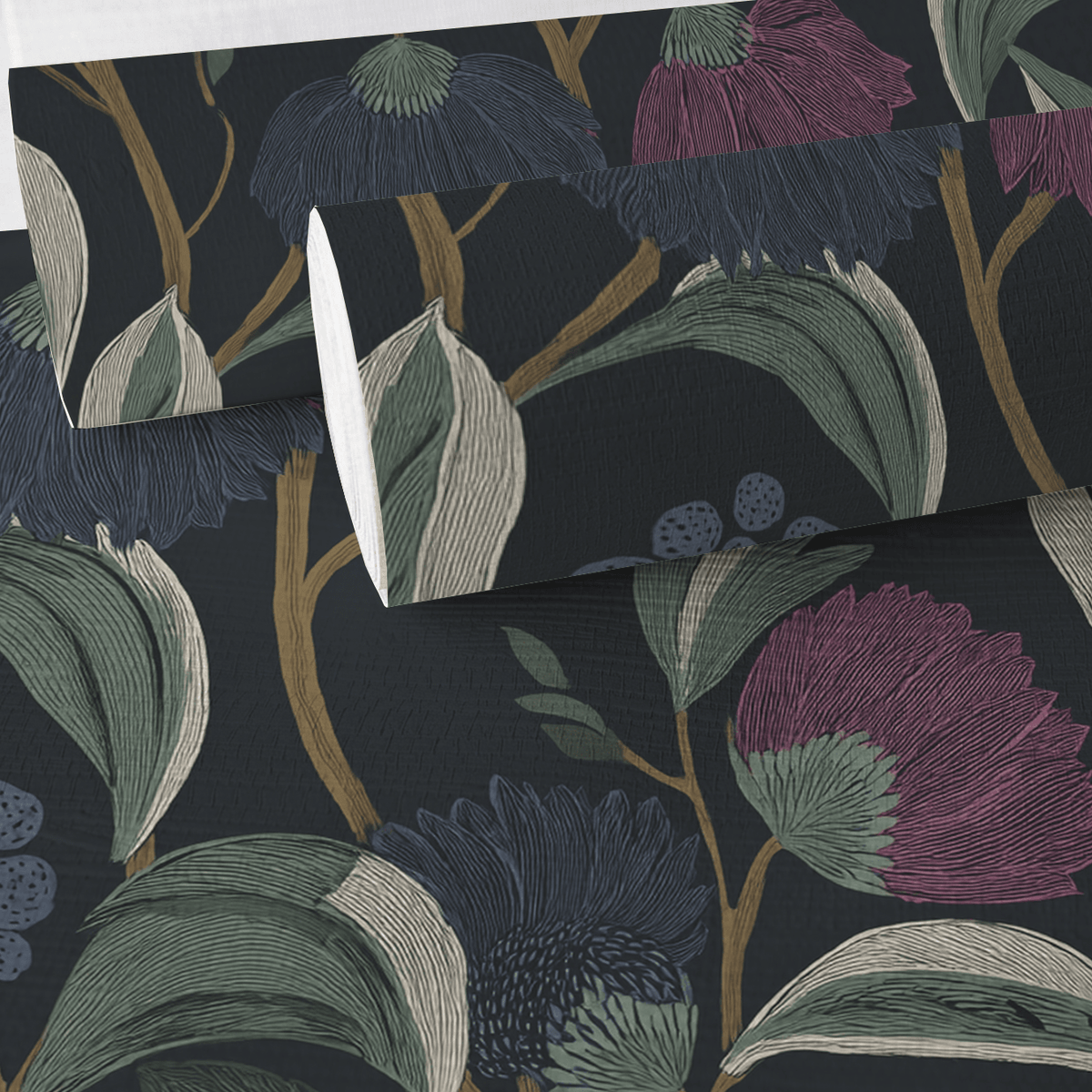 Moody Margo Faux Grasscloth Wallpaper - Painted Paper