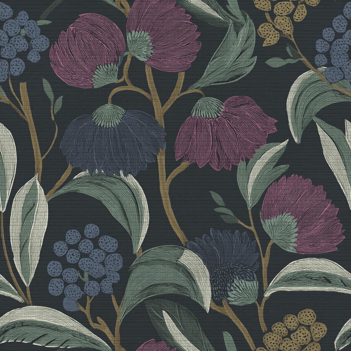 Moody Margo Faux Grasscloth Wallpaper - Painted Paper