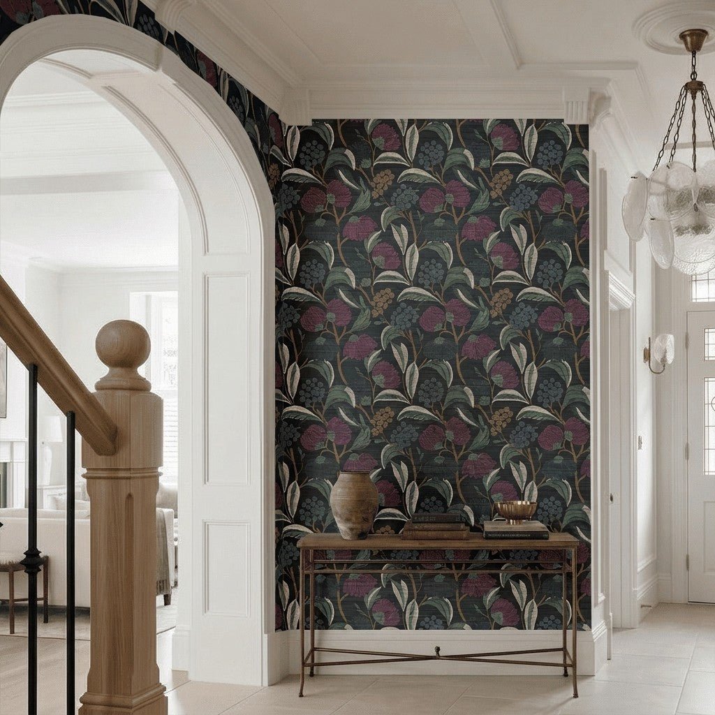 Moody Margo Faux Grasscloth Wallpaper - Painted Paper