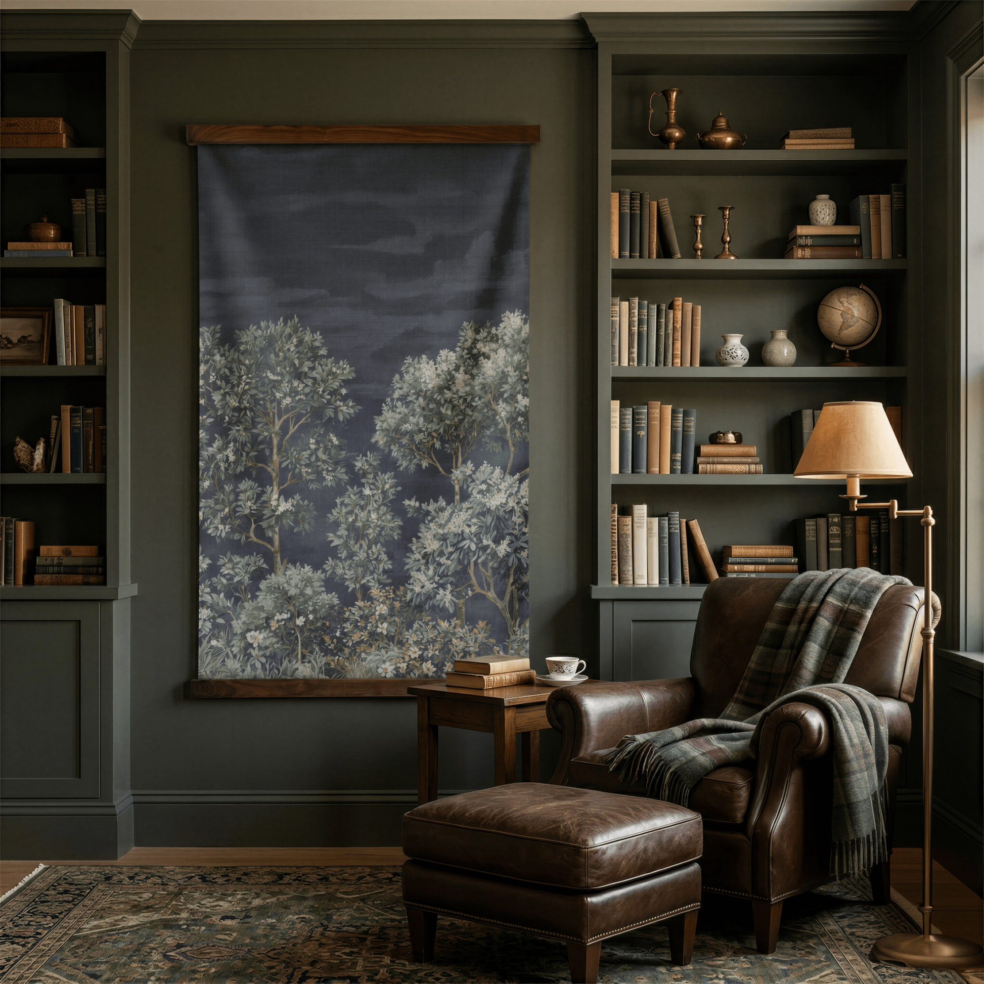 Moonlit Garden - Tapestry - Painted Paper
