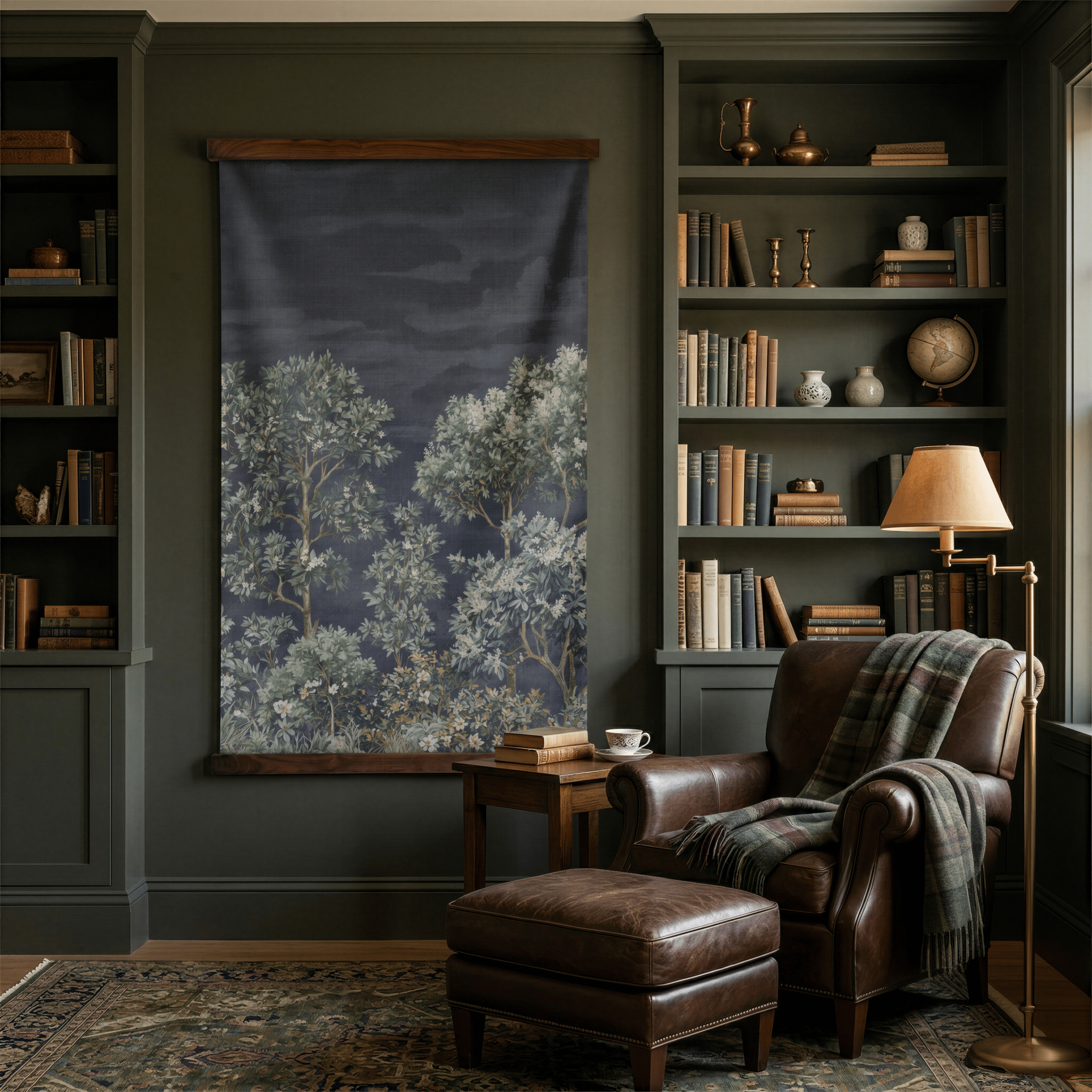 Moonlit Garden - Tapestry - Painted Paper