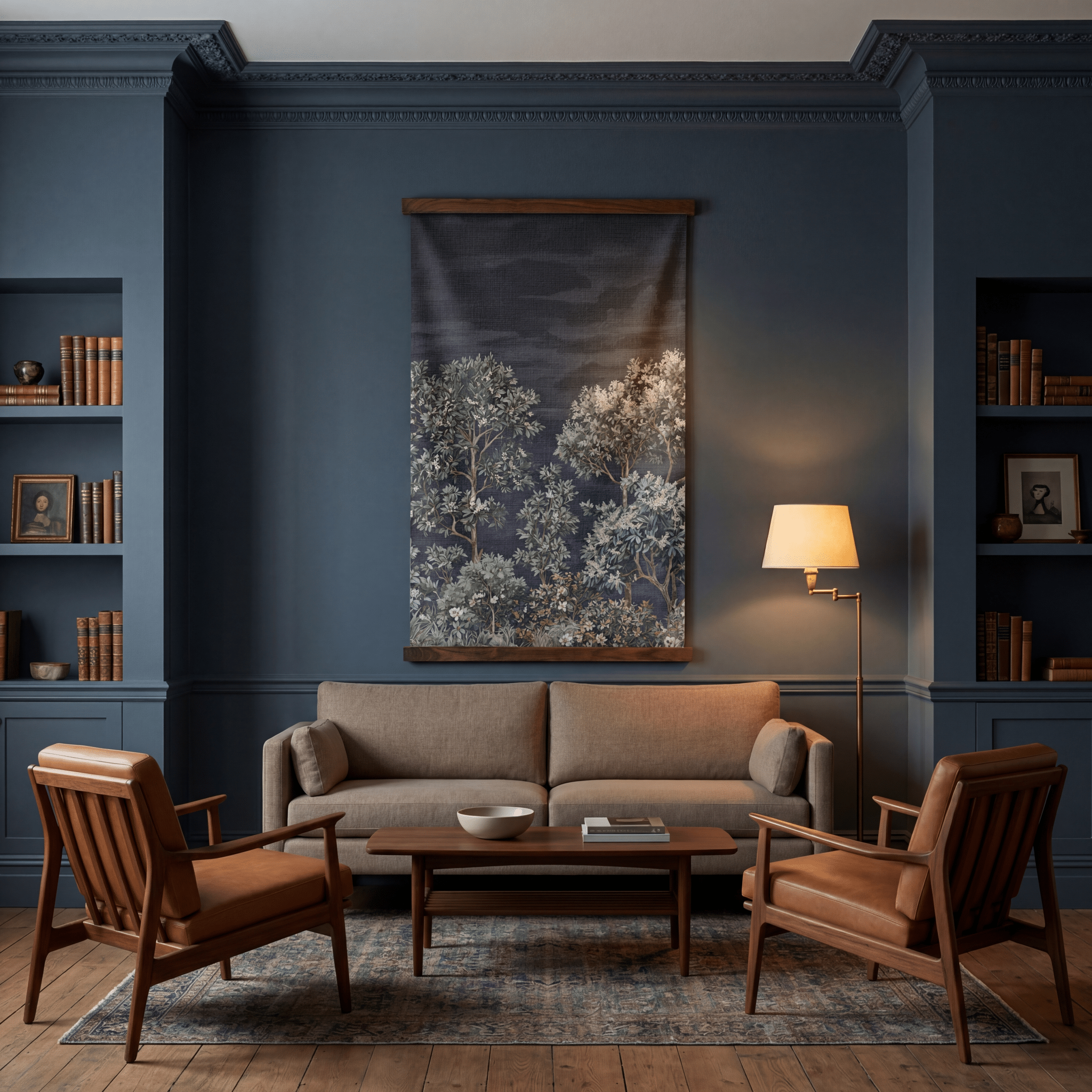 Moonlit Garden - Tapestry - Painted Paper