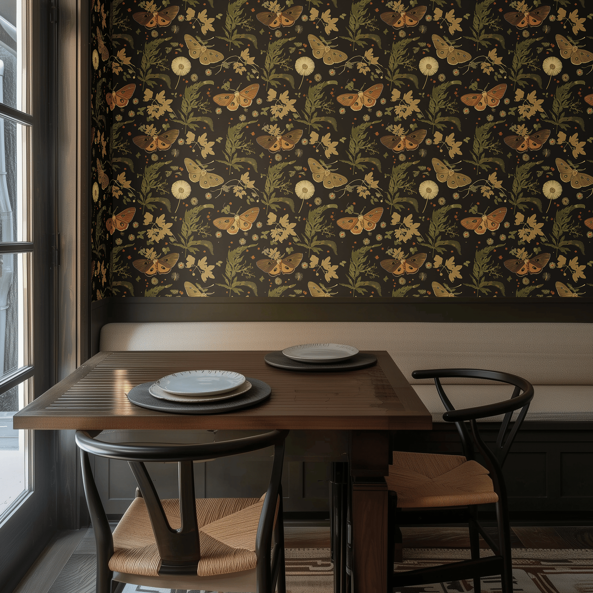 Moonlit Lepidoptera Wallpaper - Painted Paper