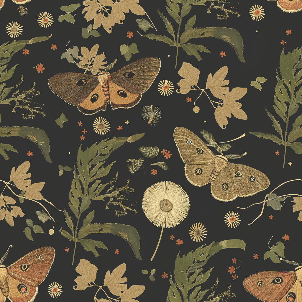 Moonlit Lepidoptera Wallpaper - Painted Paper