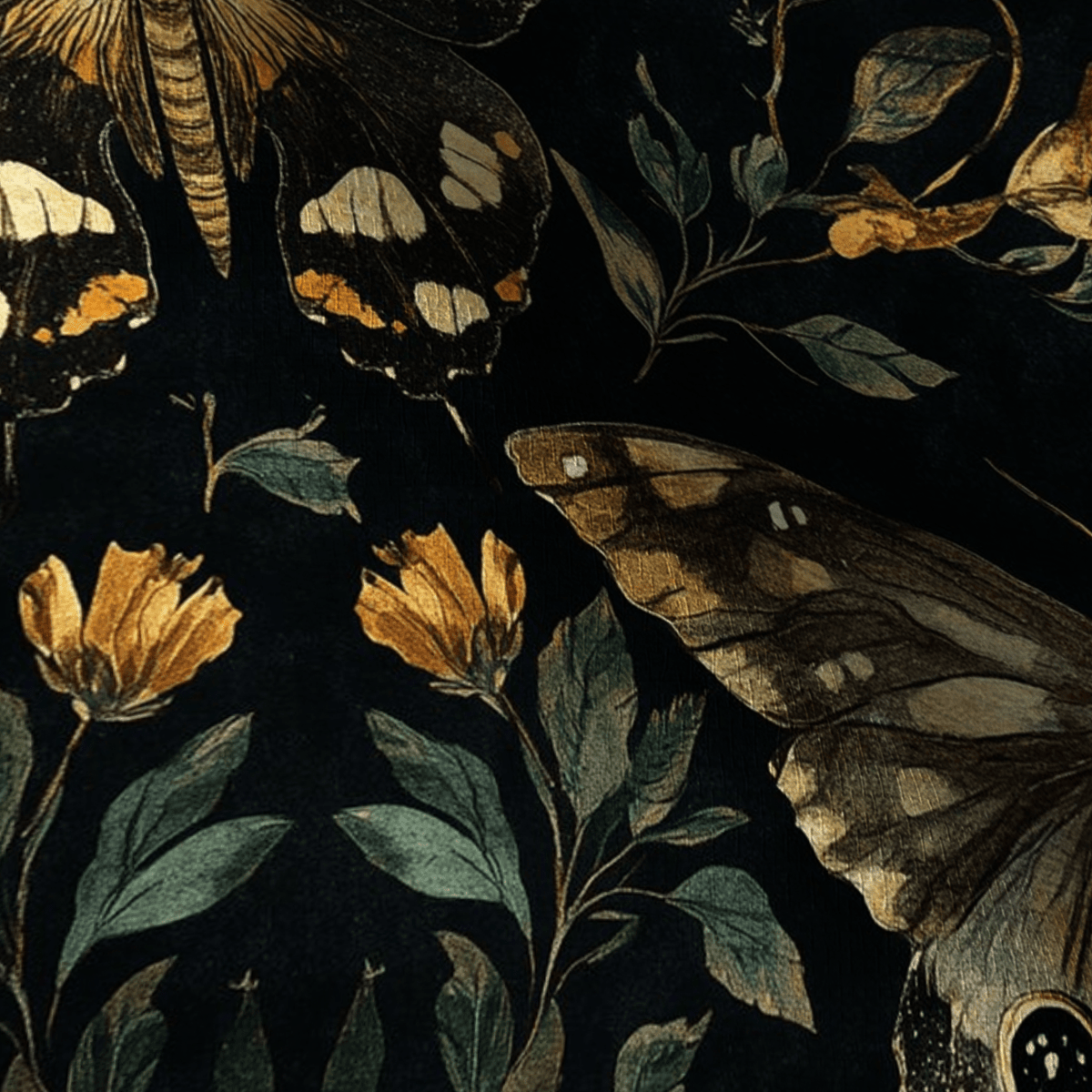 Morrigan Moths Faux Grasscloth Wallpaper - Painted Paper
