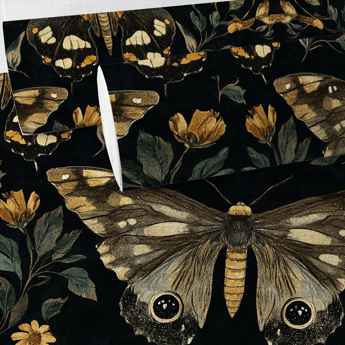 Morrigan Moths Faux Grasscloth Wallpaper - Painted Paper