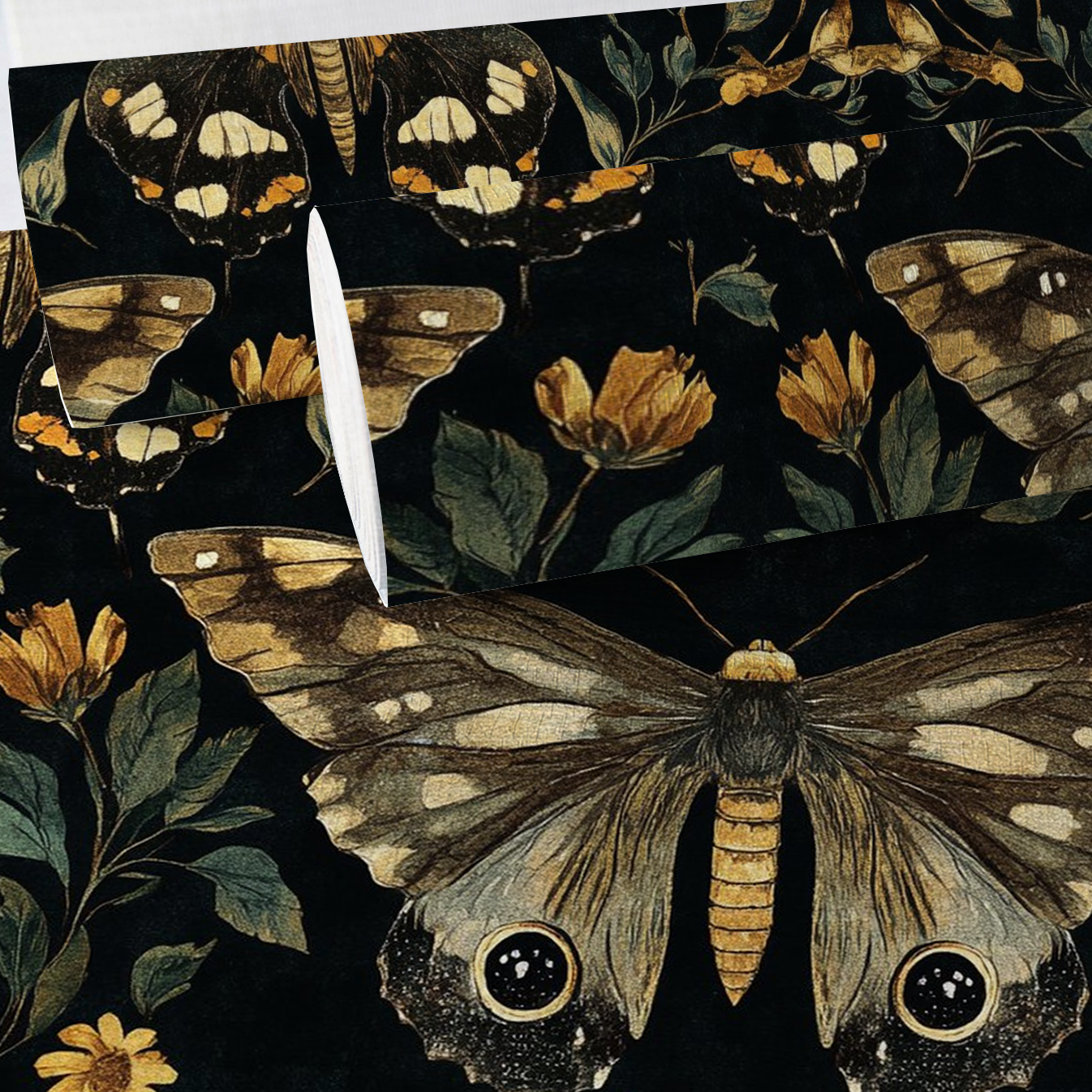 Morrigan Moths Faux Grasscloth Wallpaper