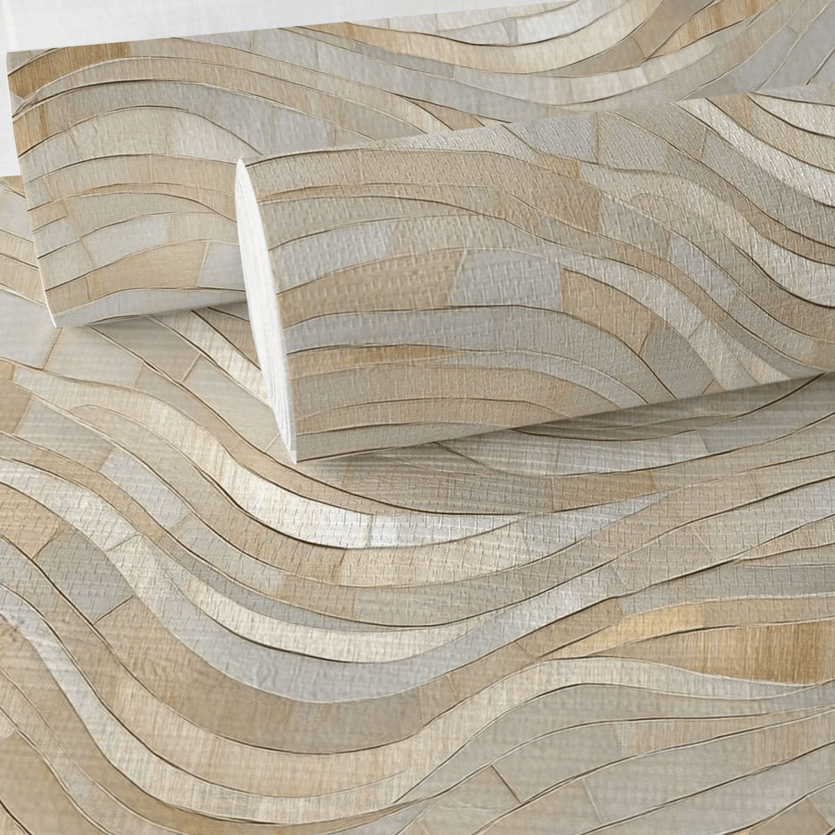 Mosaic Harmony Faux Grasscloth Wallpaper - Painted Paper