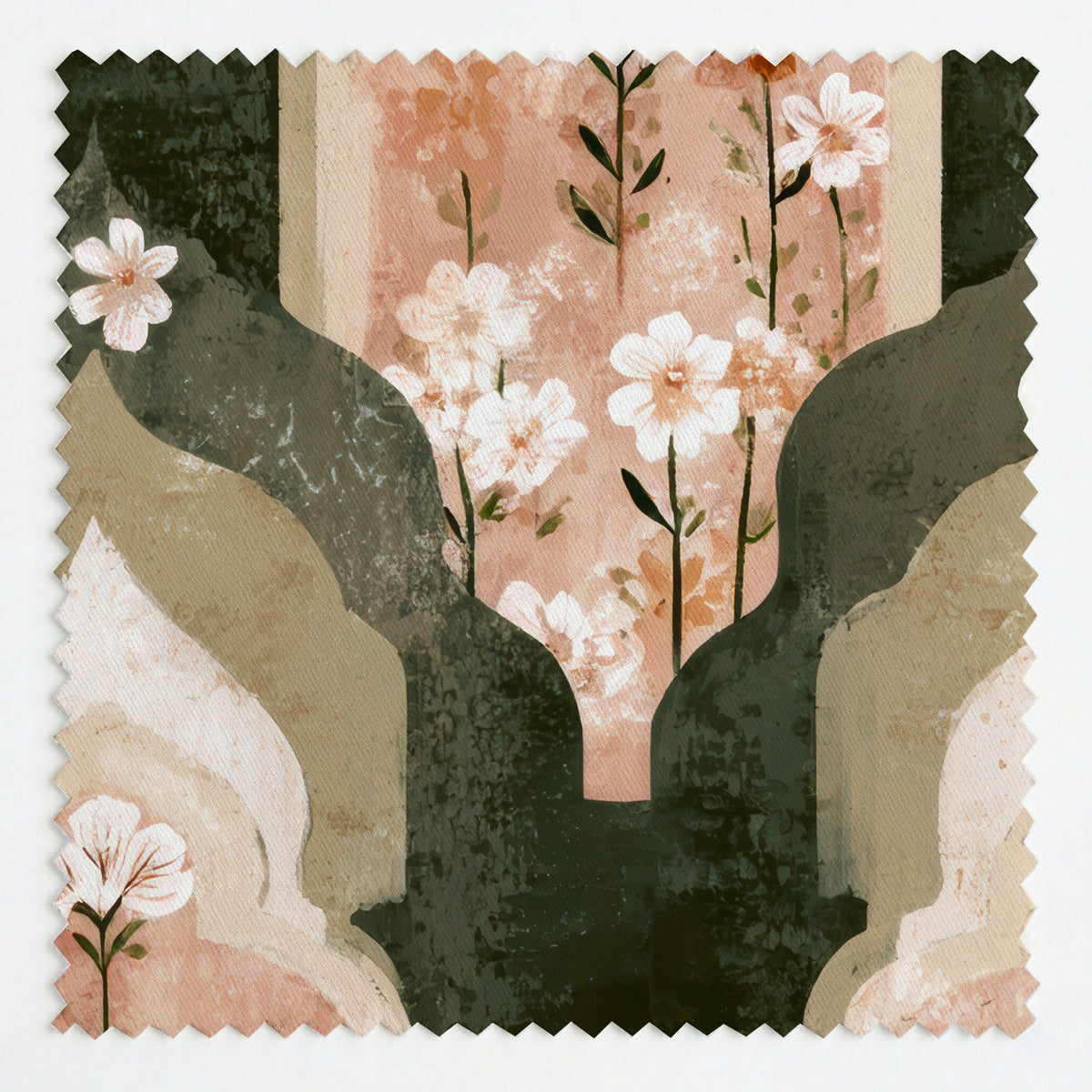 Mosaic Layer - Fabric - Painted Paper