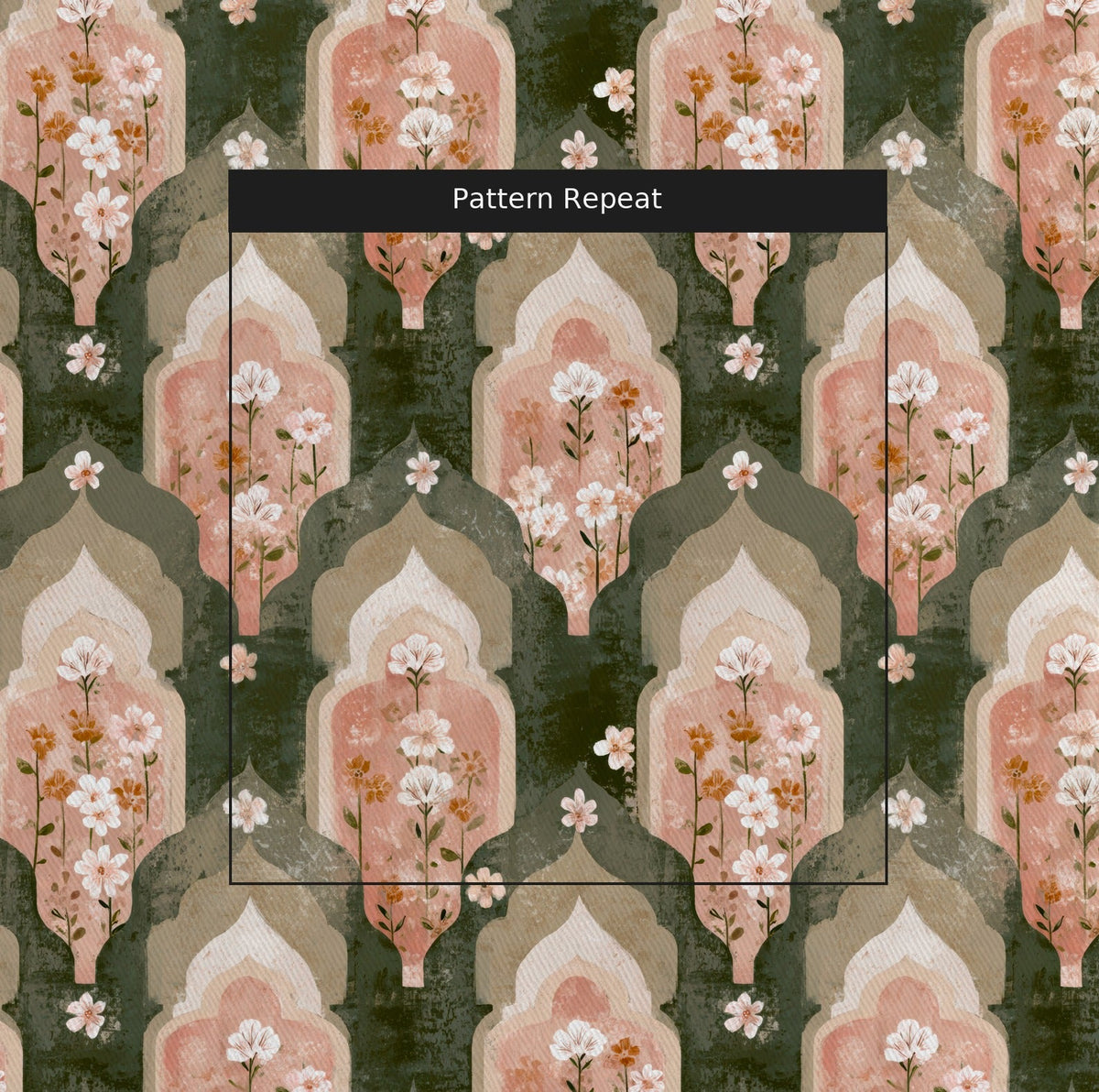 Mosaic Layer - Fabric - Painted Paper