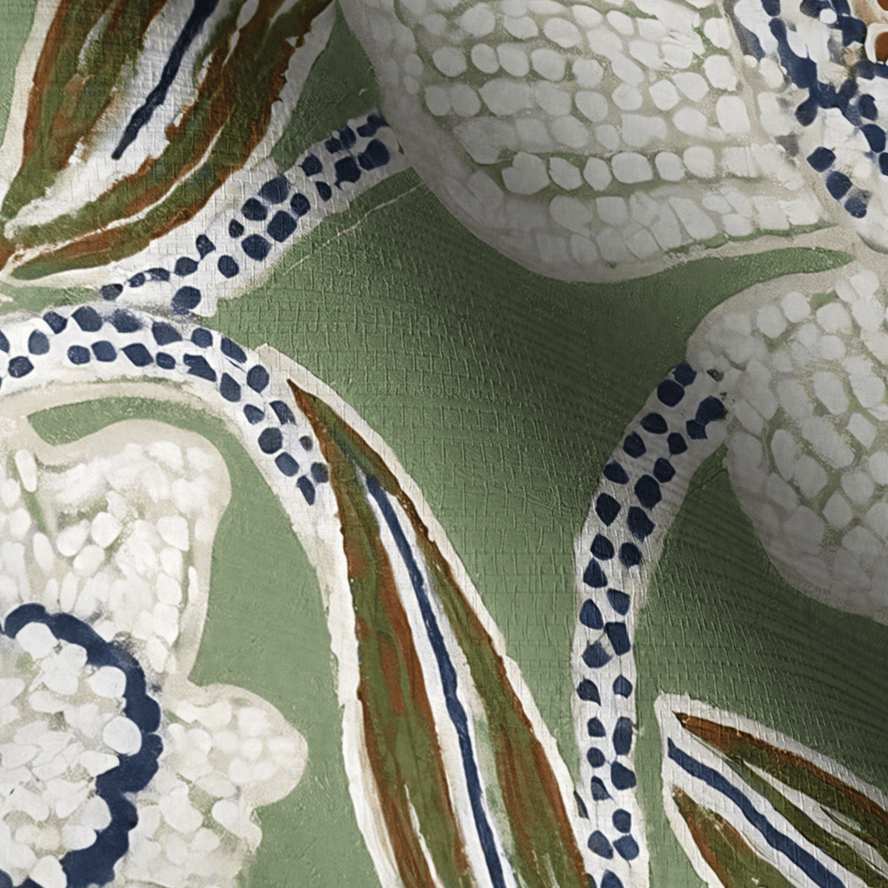Mosaic Meadows Faux Grasscloth Wallpaper - Painted Paper