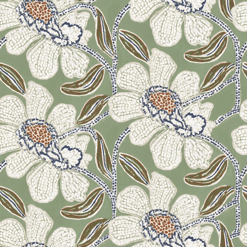 Mosaic Meadows Wallpaper - Painted Paper