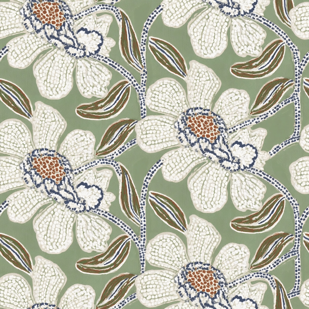 Mosaic Meadows Wallpaper - Painted Paper