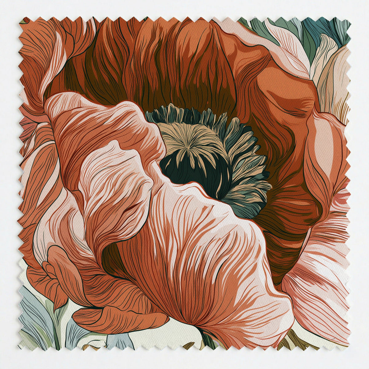 Muted Garden - Fabric - Painted Paper