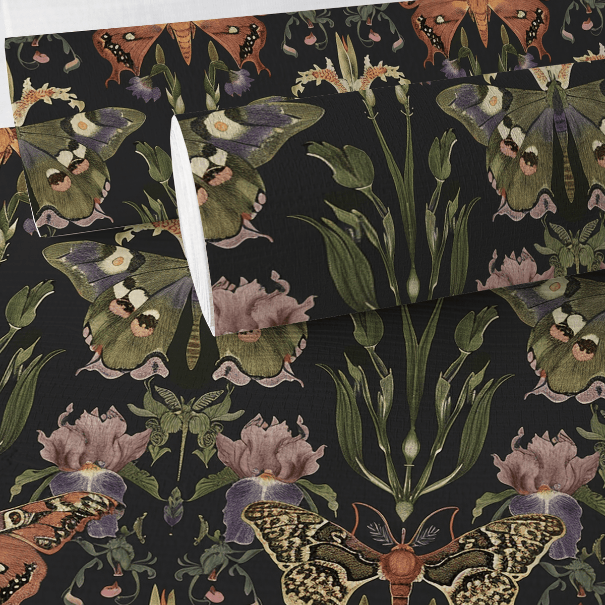 Nocturne Meadow Faux Grasscloth Wallpaper - Painted Paper