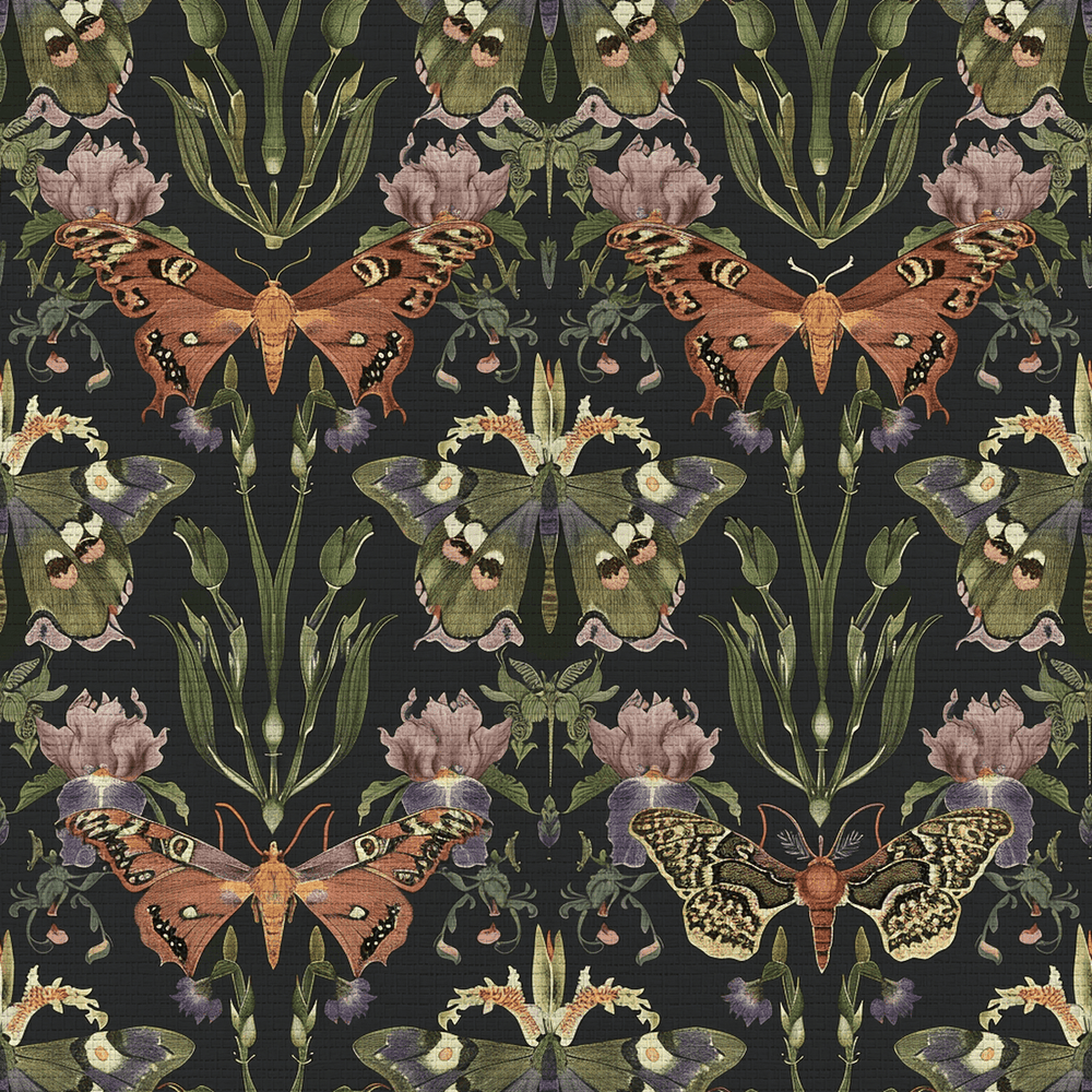 Nocturne Meadow Faux Grasscloth Wallpaper - Painted Paper