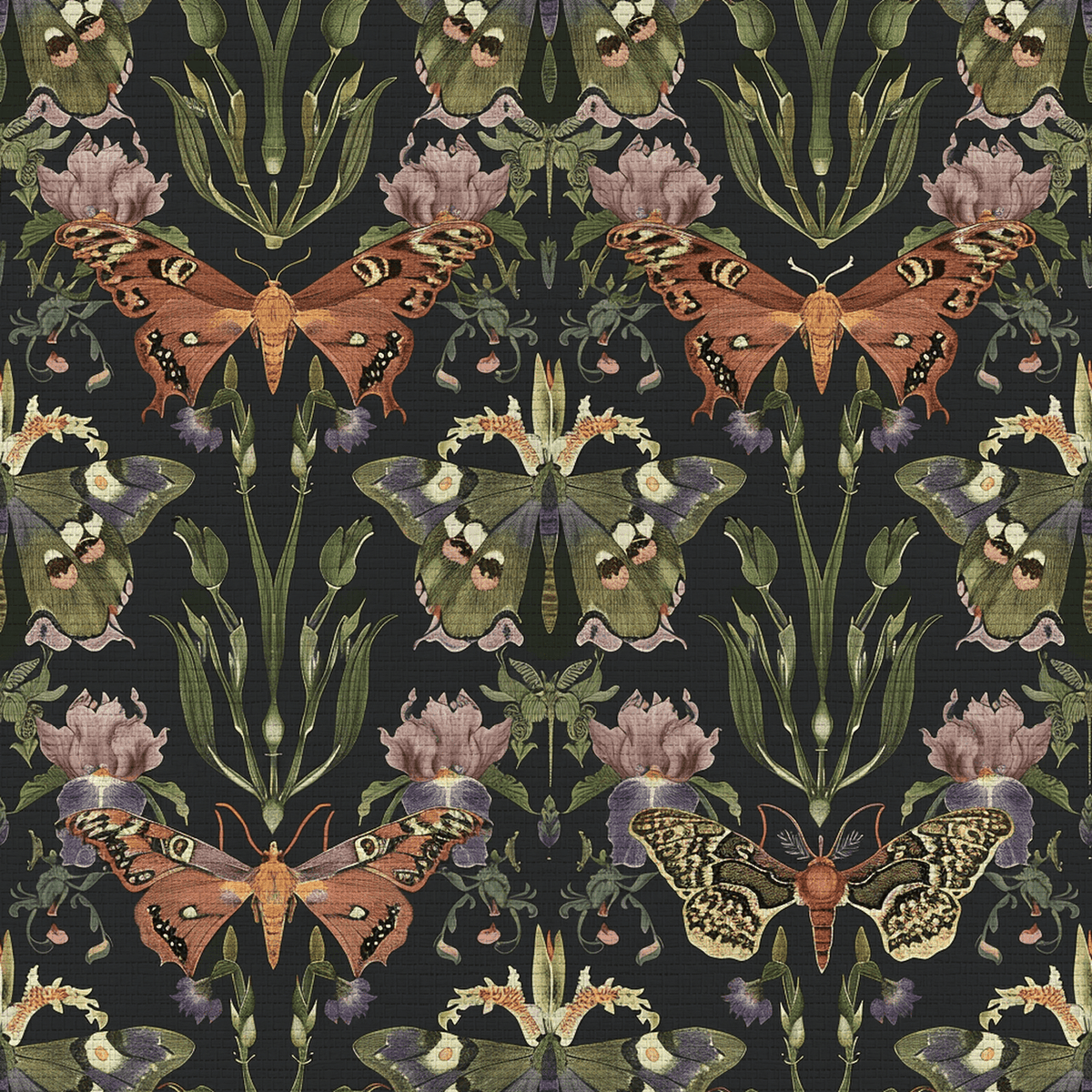 Nocturne Meadow Faux Grasscloth Wallpaper - Painted Paper