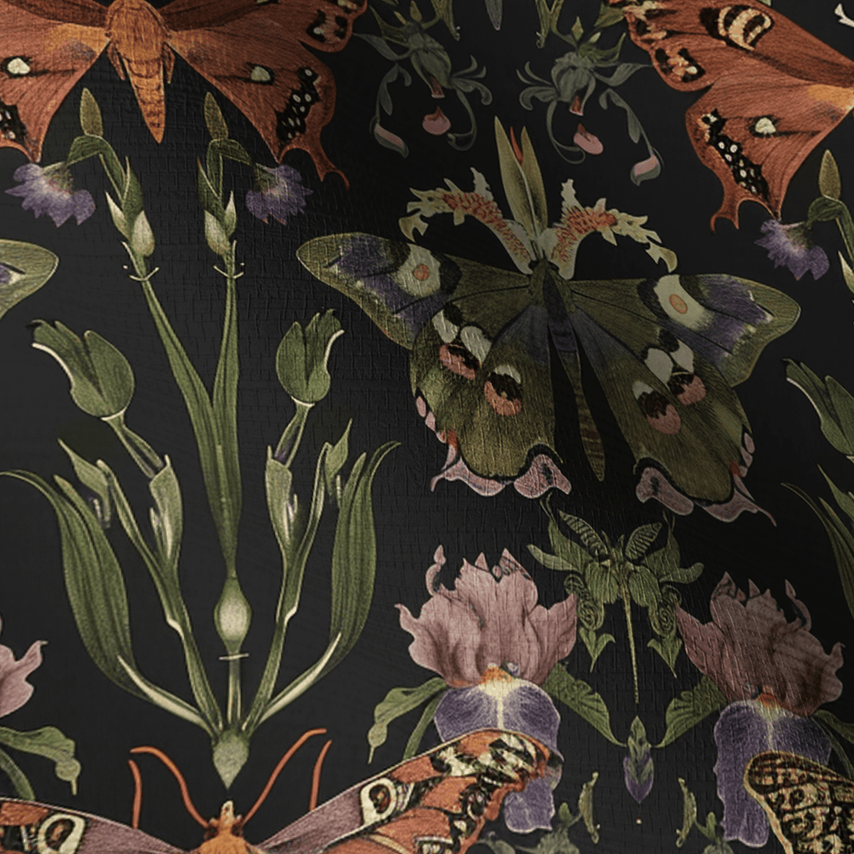 Nocturne Meadow Faux Grasscloth Wallpaper - Painted Paper
