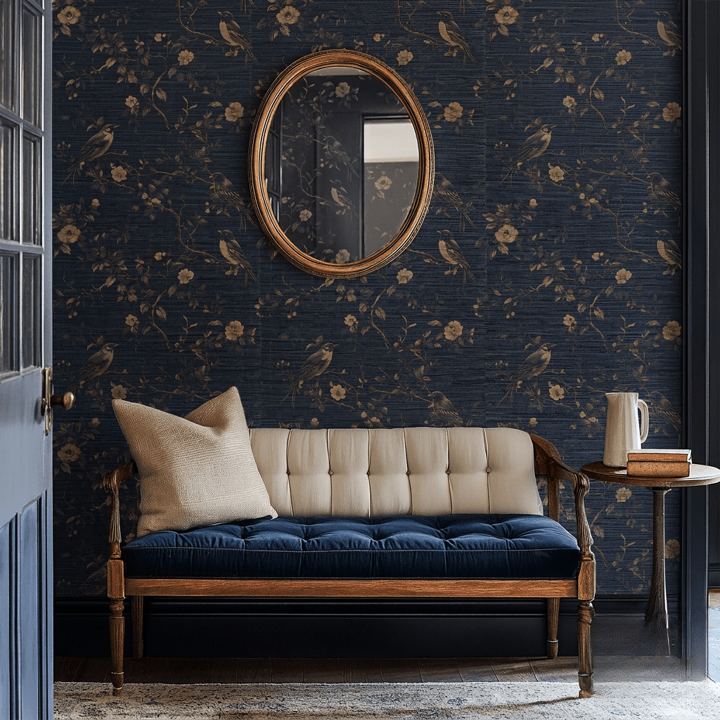 Nocturne & Nest Faux Grasscloth Wallpaper - Painted Paper