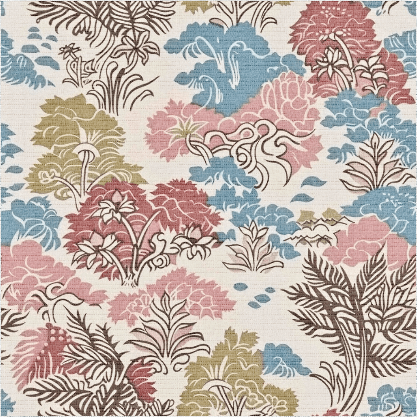 Nostalgic Garden 2 Faux Grasscloth Wallpaper - Painted Paper