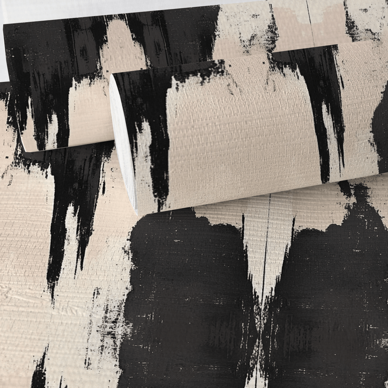Obsidian Fade Faux Grasscloth Wallpaper - Painted Paper