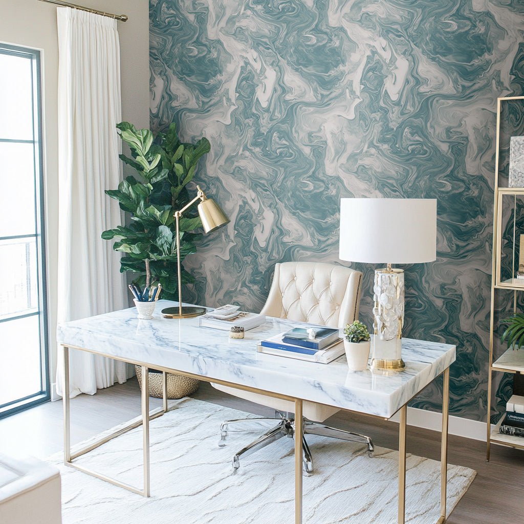 Ocean Marble - Painted Paper