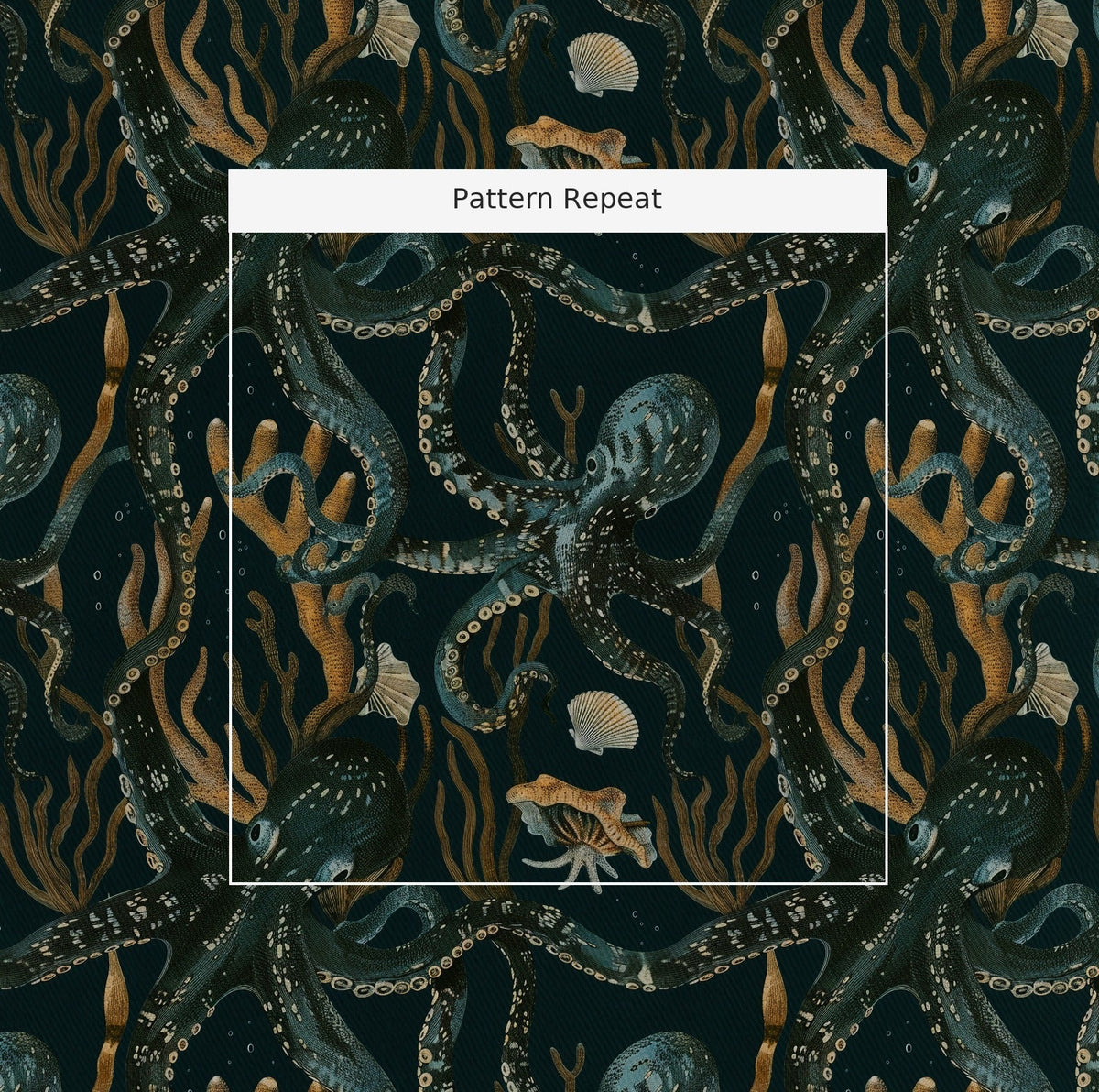 Octopus Garden - Fabric - Painted Paper