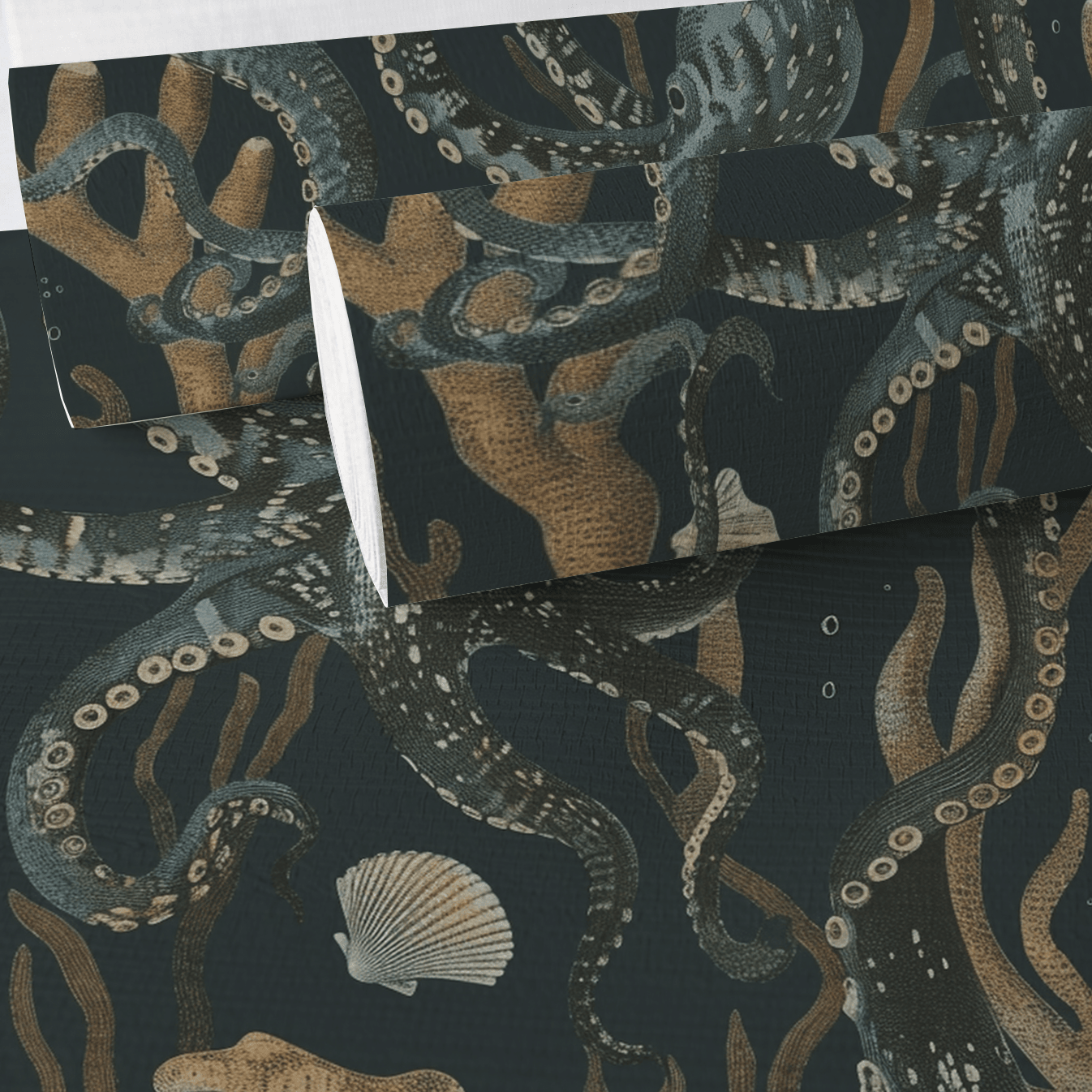 Octopus Garden Faux Grasscloth Wallpaper - Painted Paper