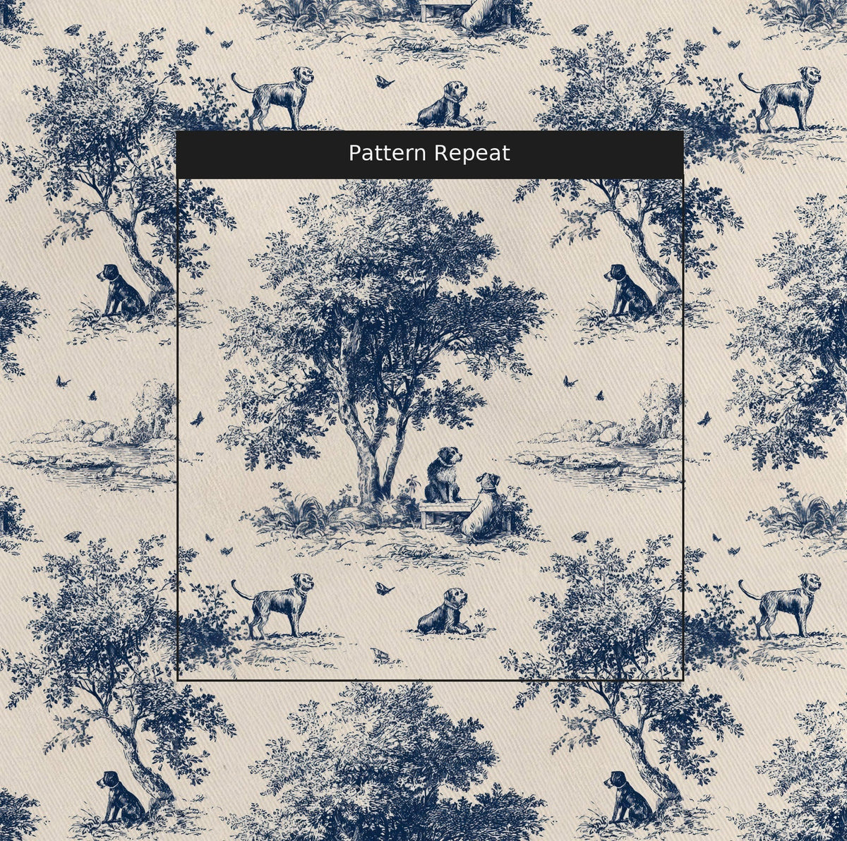 Off Duty Dogs - Fabric - Painted Paper