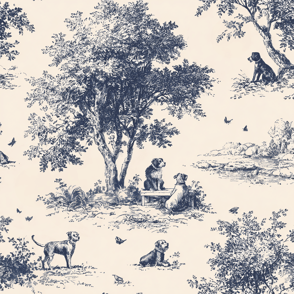 Off Duty Dogs Wallpaper - Painted Paper