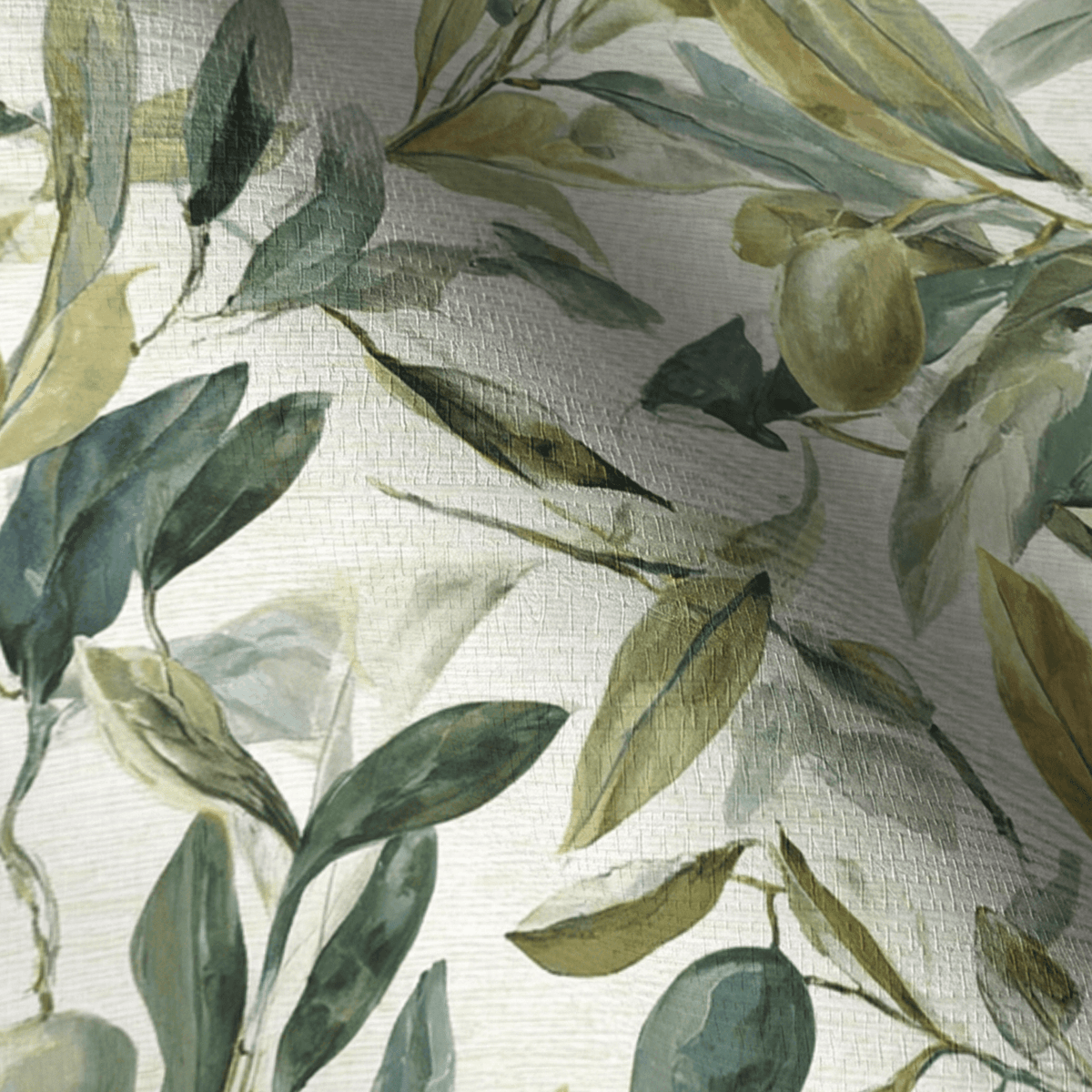Olive Rustle Faux Grasscloth Wallpaper - Painted Paper