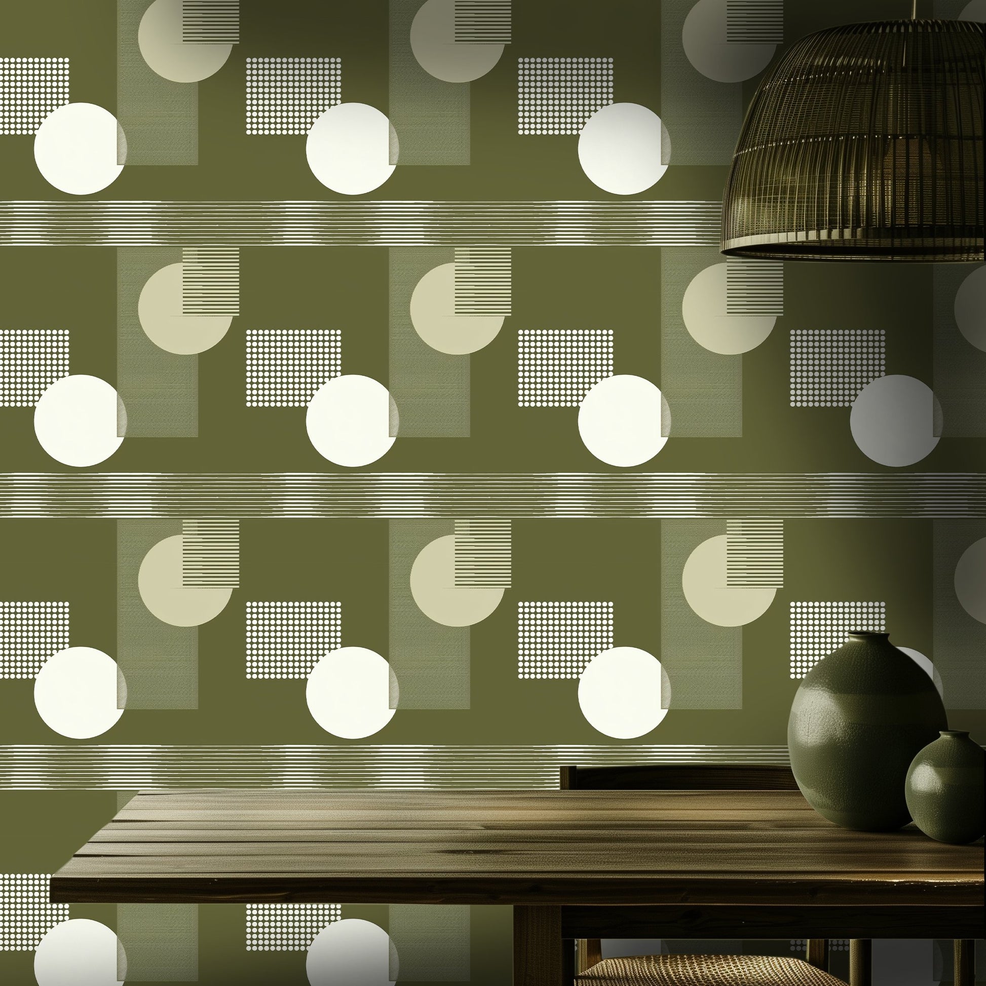 Olive Wallpaper - Painted Paper