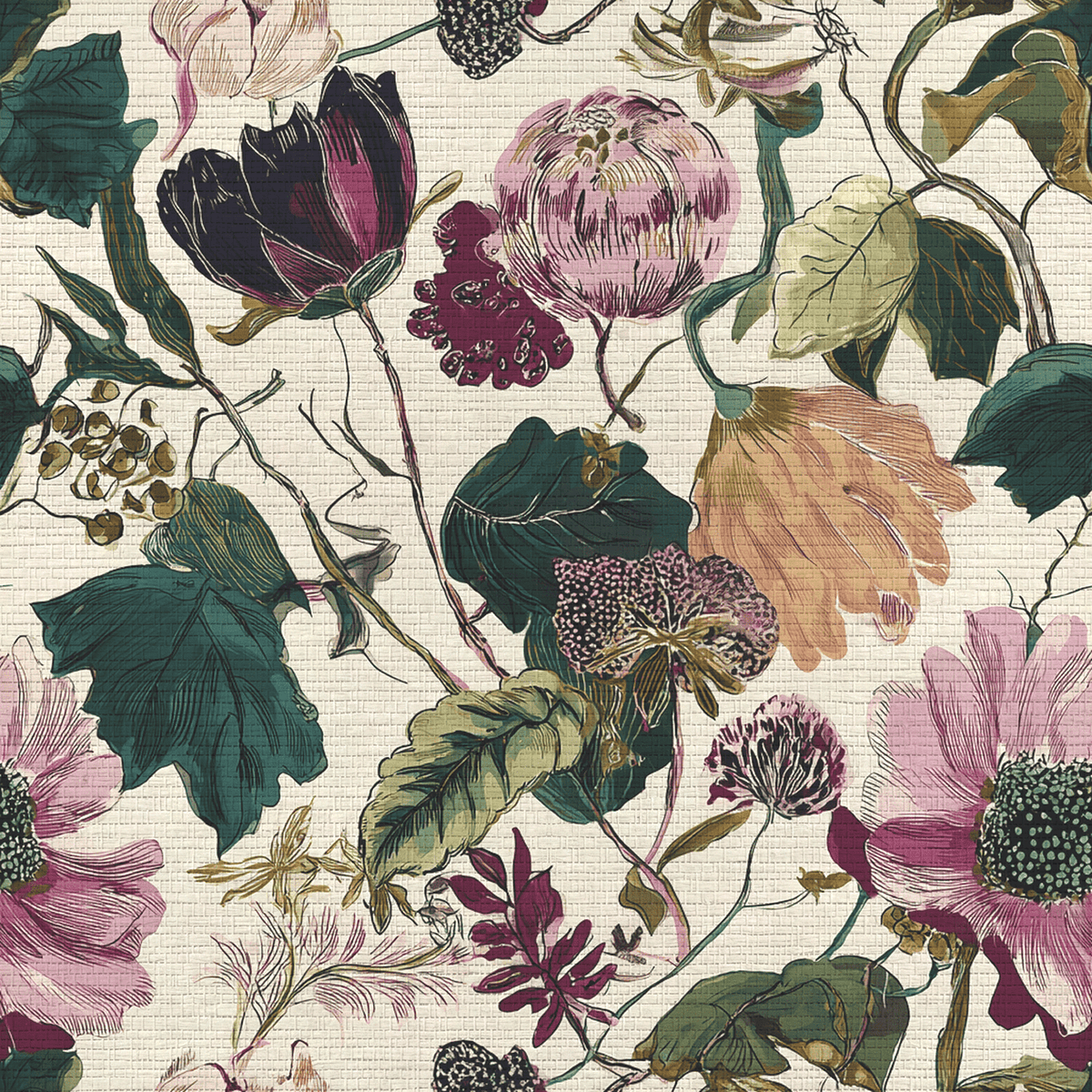 Olivia Grace Faux Grasscloth Wallpaper - Painted Paper