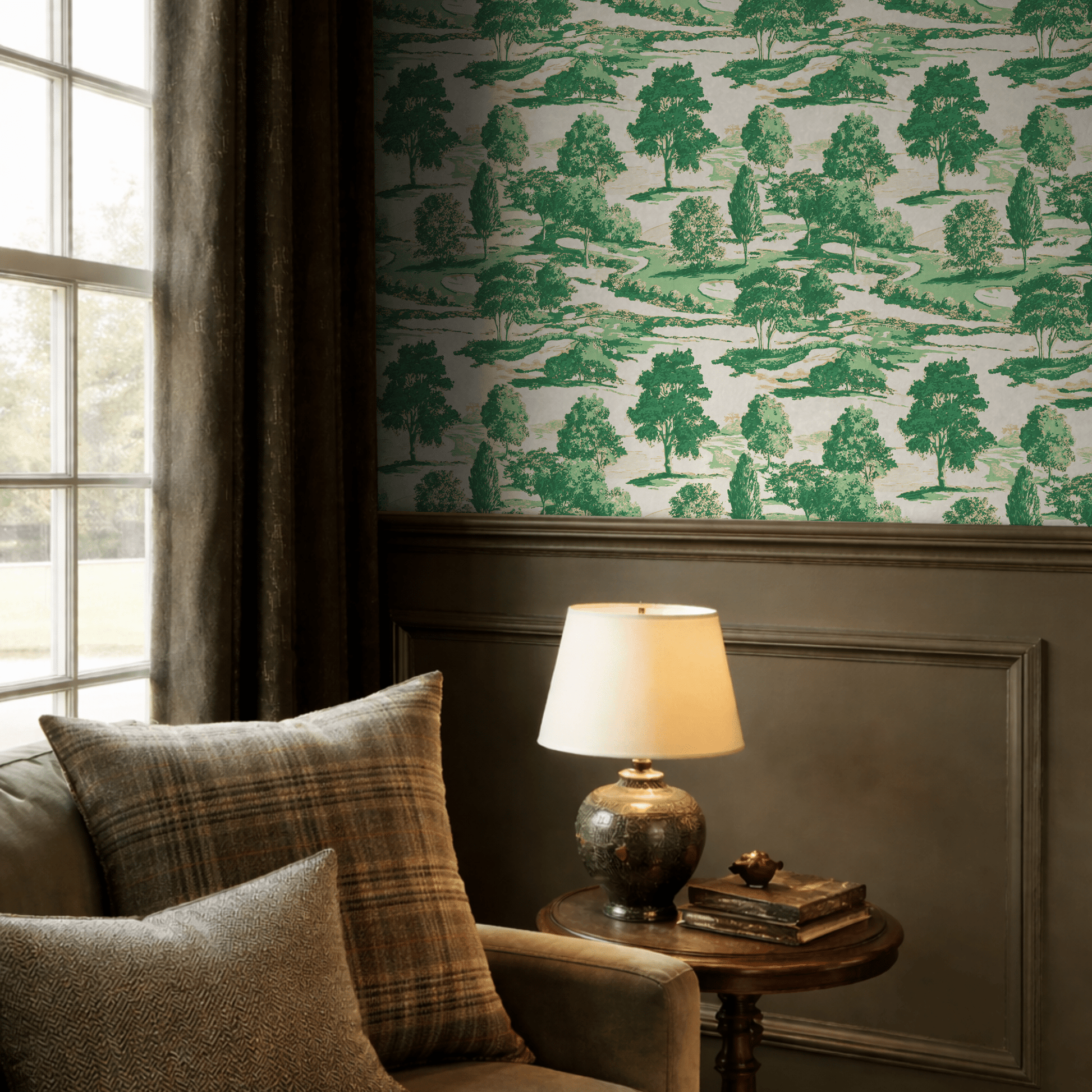 On the Greens Wallpaper - Painted Paper