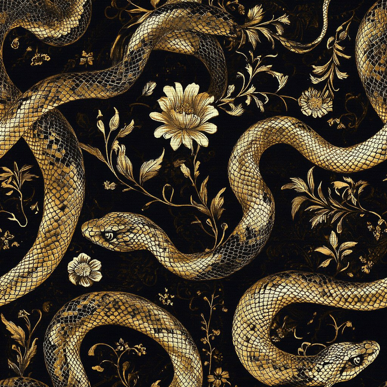 Orla Serpents Faux Grasscloth Wallpaper