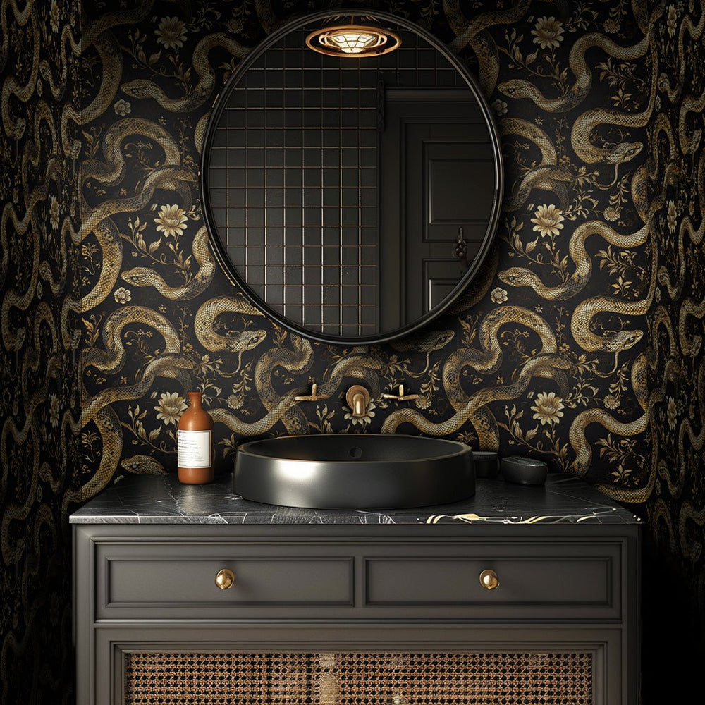 Orla Serpents Wallpaper - Painted Paper