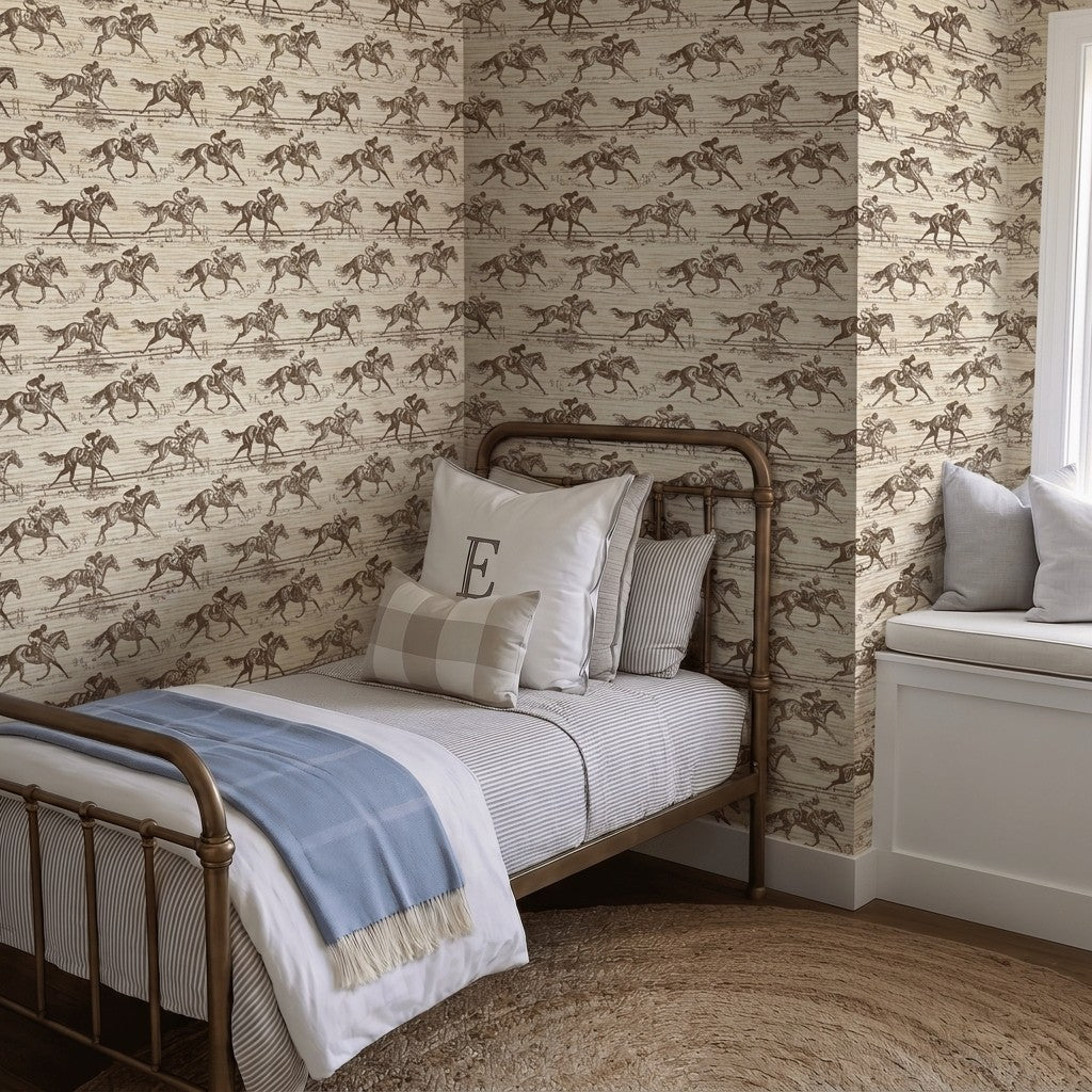 Out For The Crown Faux Grasscloth Wallpaper - Painted Paper