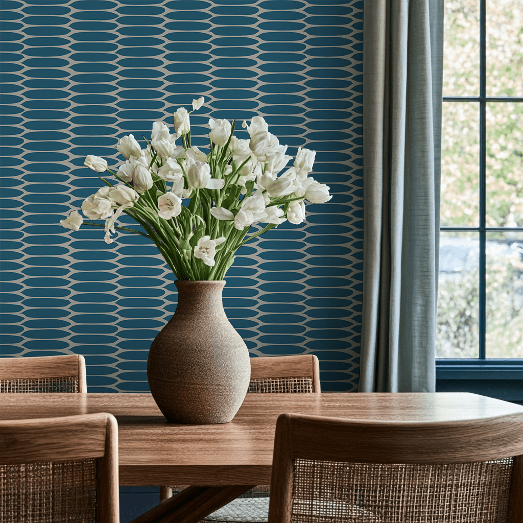 Oval Office - Blue Wallpaper - Painted Paper
