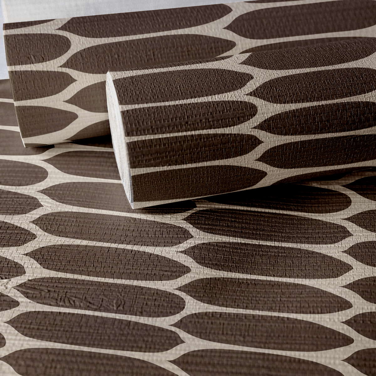 Oval Office - Chocolate Faux Grasscloth Wallpaper - Painted Paper