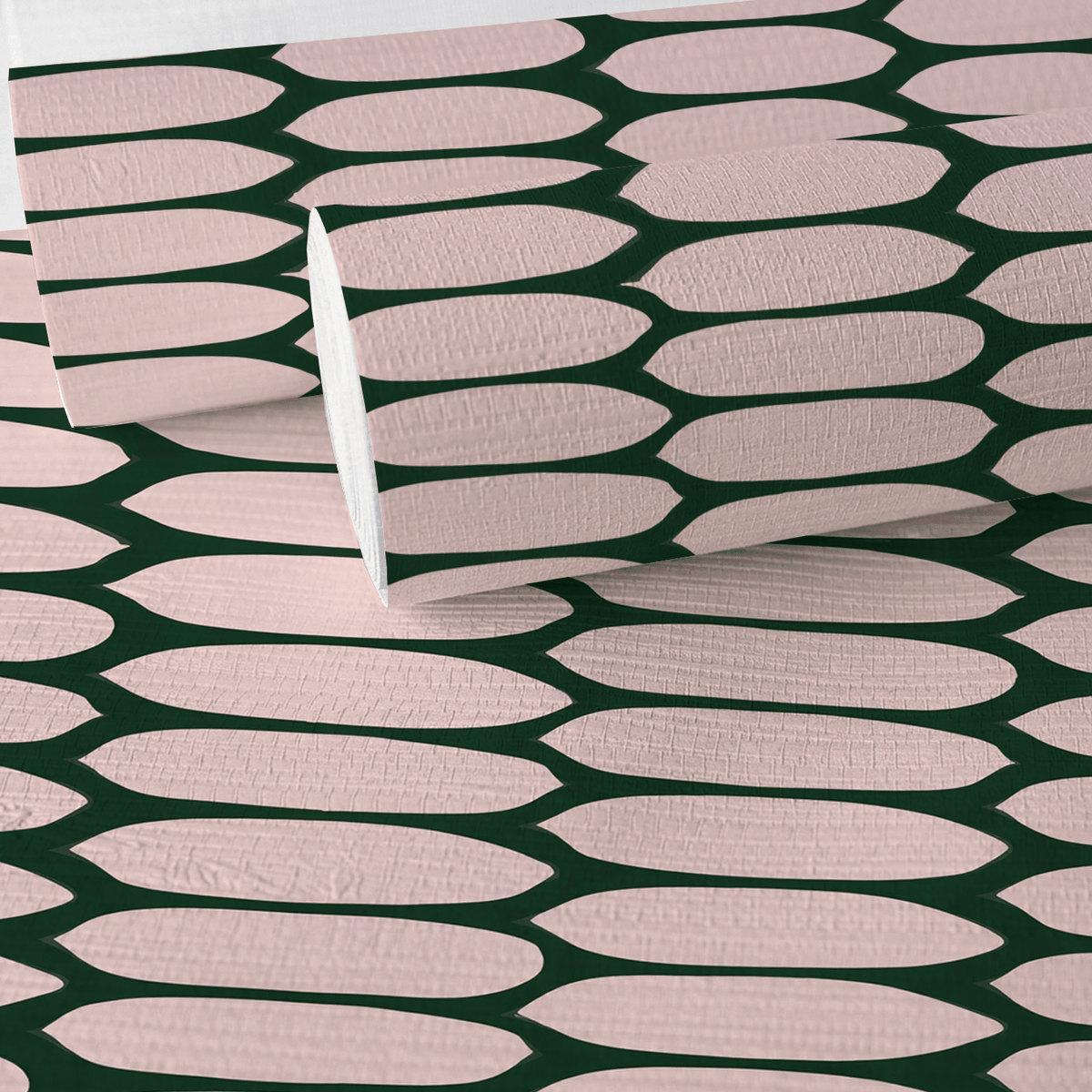 Oval Office - Pink Faux Grasscloth Wallpaper - Painted Paper