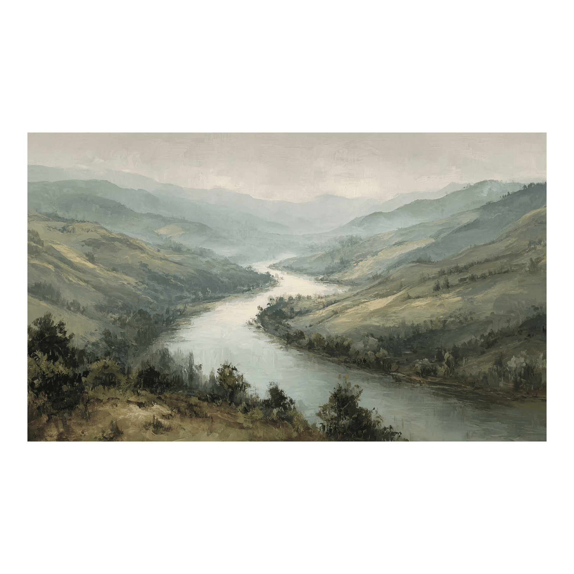 Ozark River Valley - Tapestry - Painted Paper
